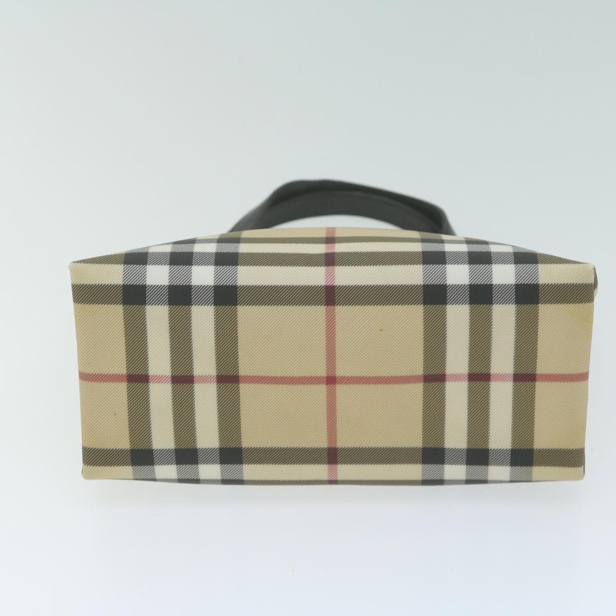 BURBERRY Nova Check Hand Bag Coated Canvas Beige Auth 65930