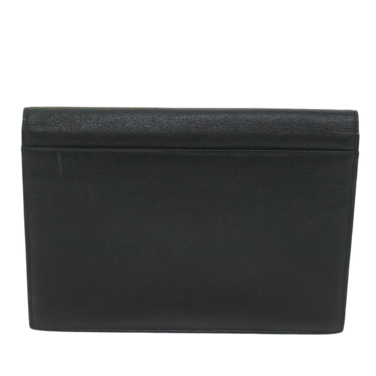 SAINT LAURENT Clutch Bag Leather Black Auth 65936 - 0