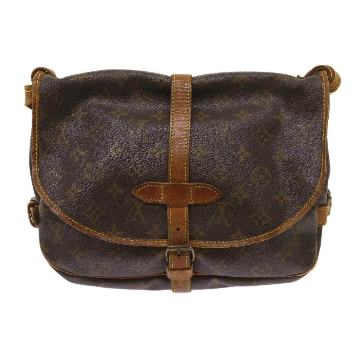 LOUIS VUITTON Monogram Saumur 30 Shoulder Bag M42256 LV Auth 65937