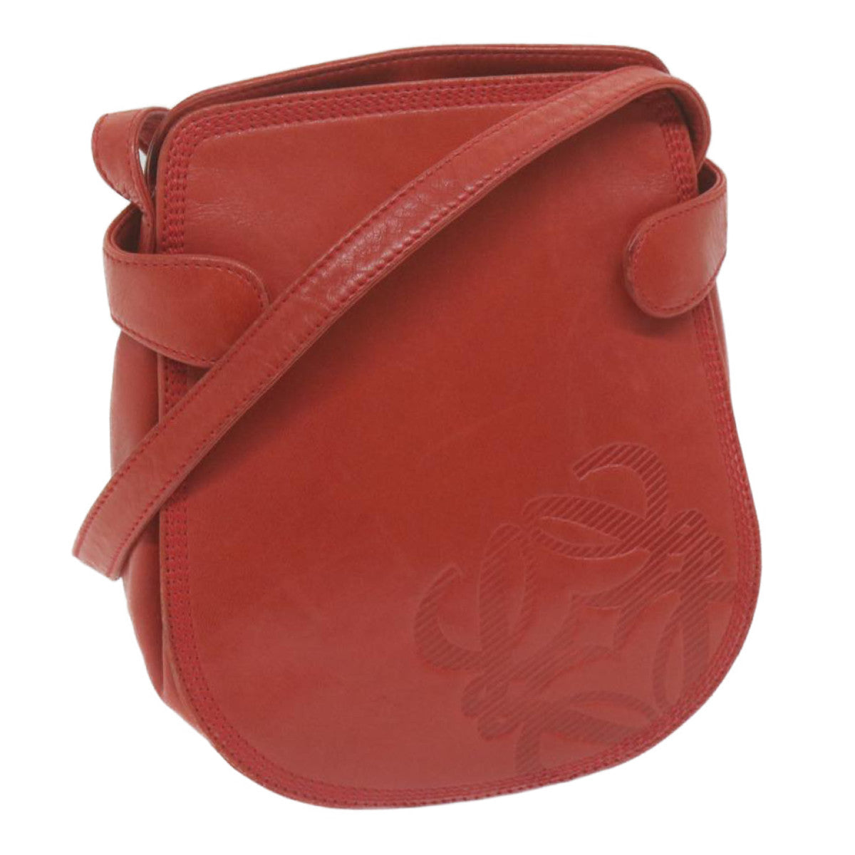 LOEWE Shoulder Bag Leather Red Auth 65938