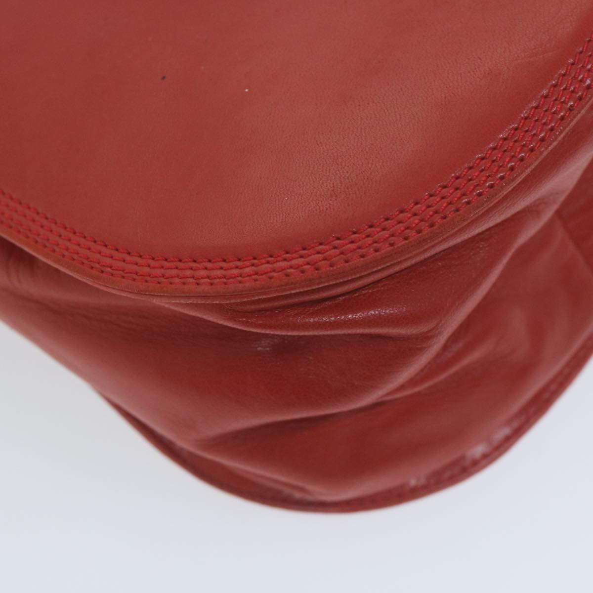 LOEWE Shoulder Bag Leather Red Auth 65938