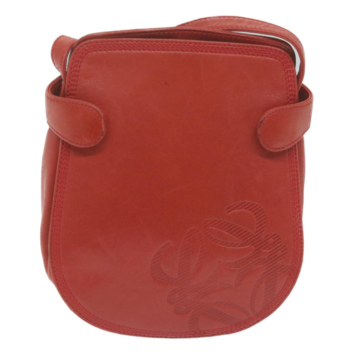 LOEWE Shoulder Bag Leather Red Auth 65938