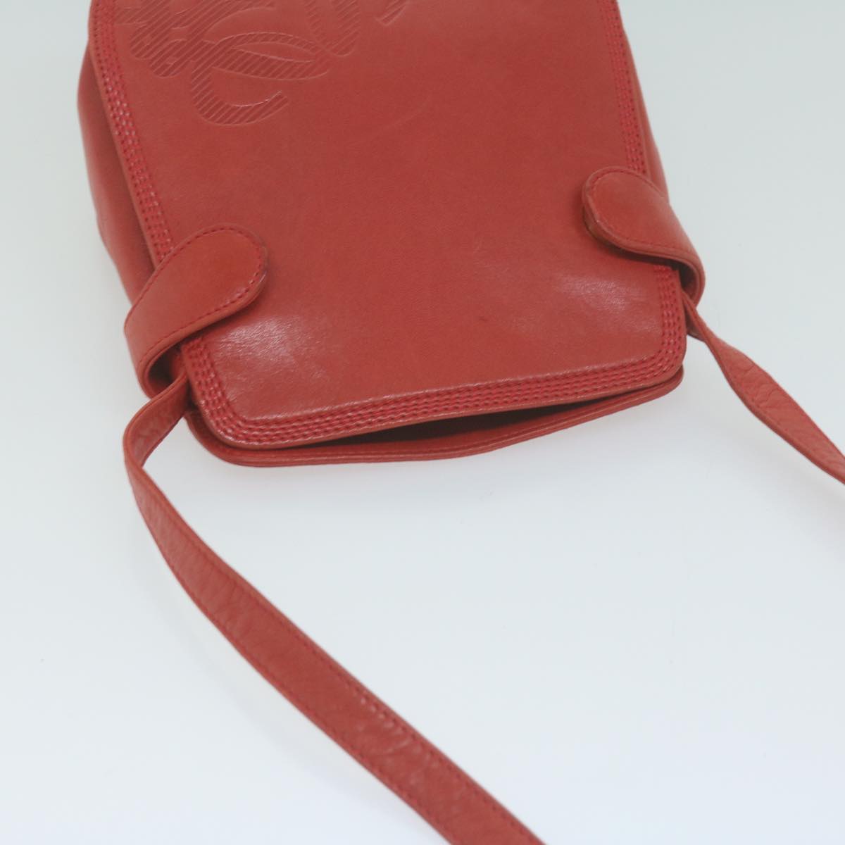 LOEWE Shoulder Bag Leather Red Auth 65938