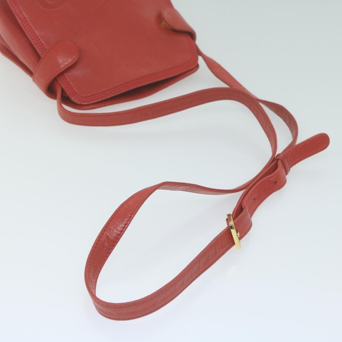 LOEWE Shoulder Bag Leather Red Auth 65938