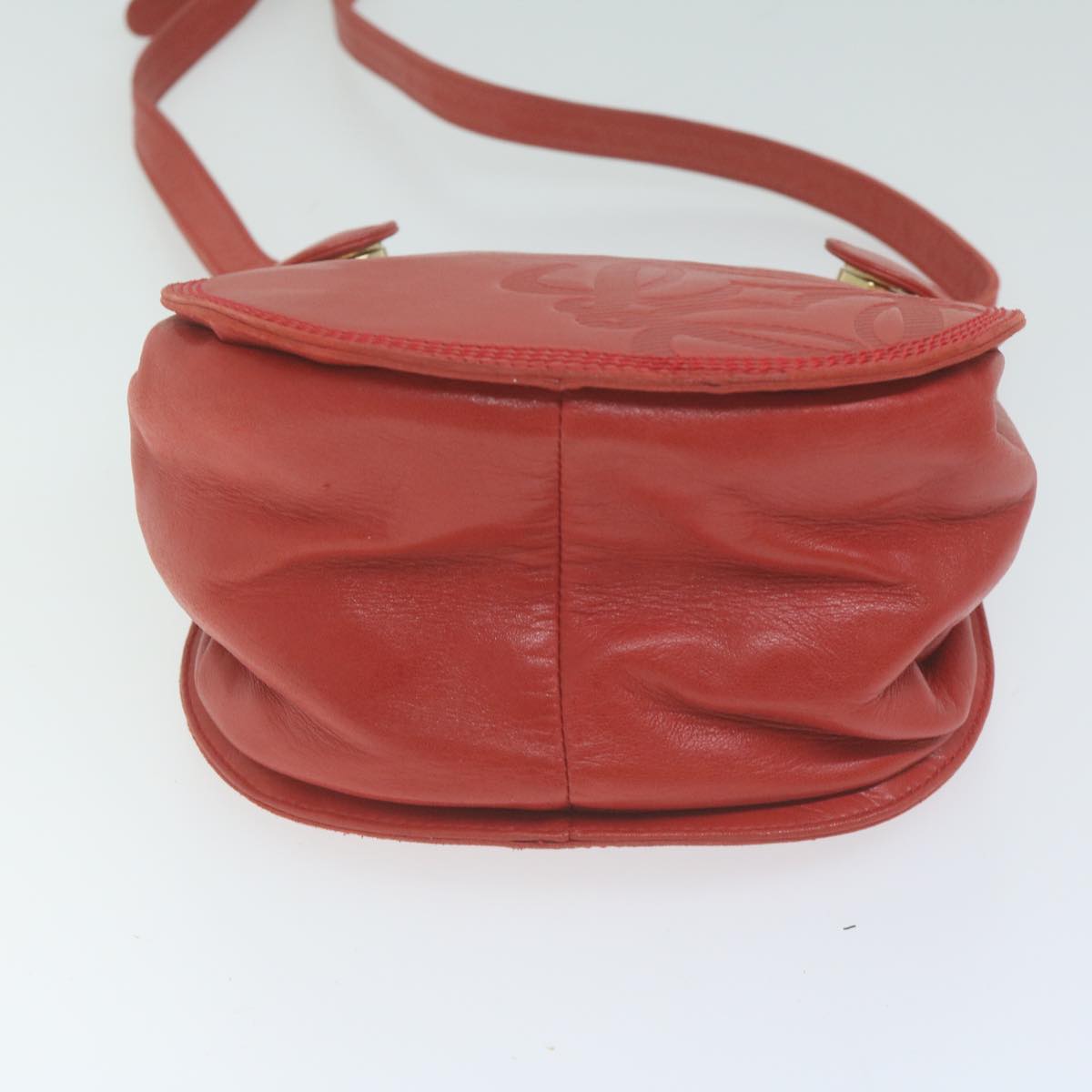 LOEWE Shoulder Bag Leather Red Auth 65938