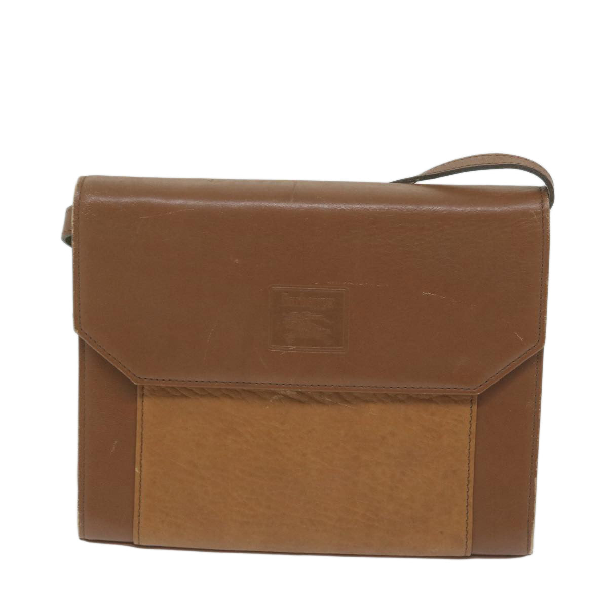 Burberrys Shoulder Bag Leather Brown Auth 65946