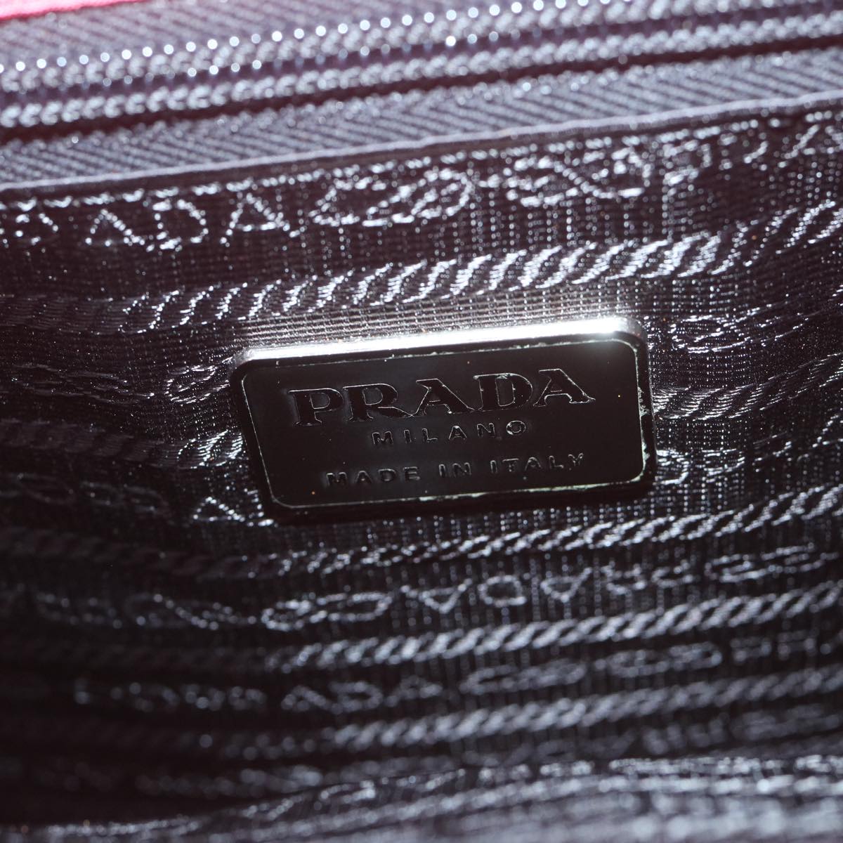 PRADA Hand Bag Nylon Red Auth 65947