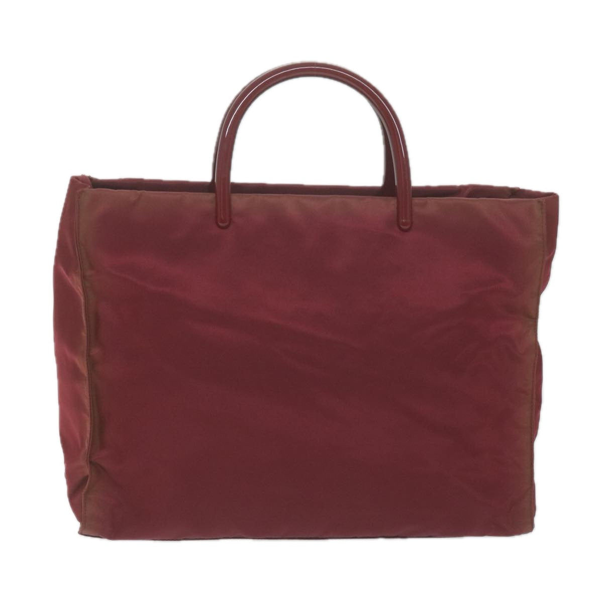 PRADA Hand Bag Nylon Red Auth 65947