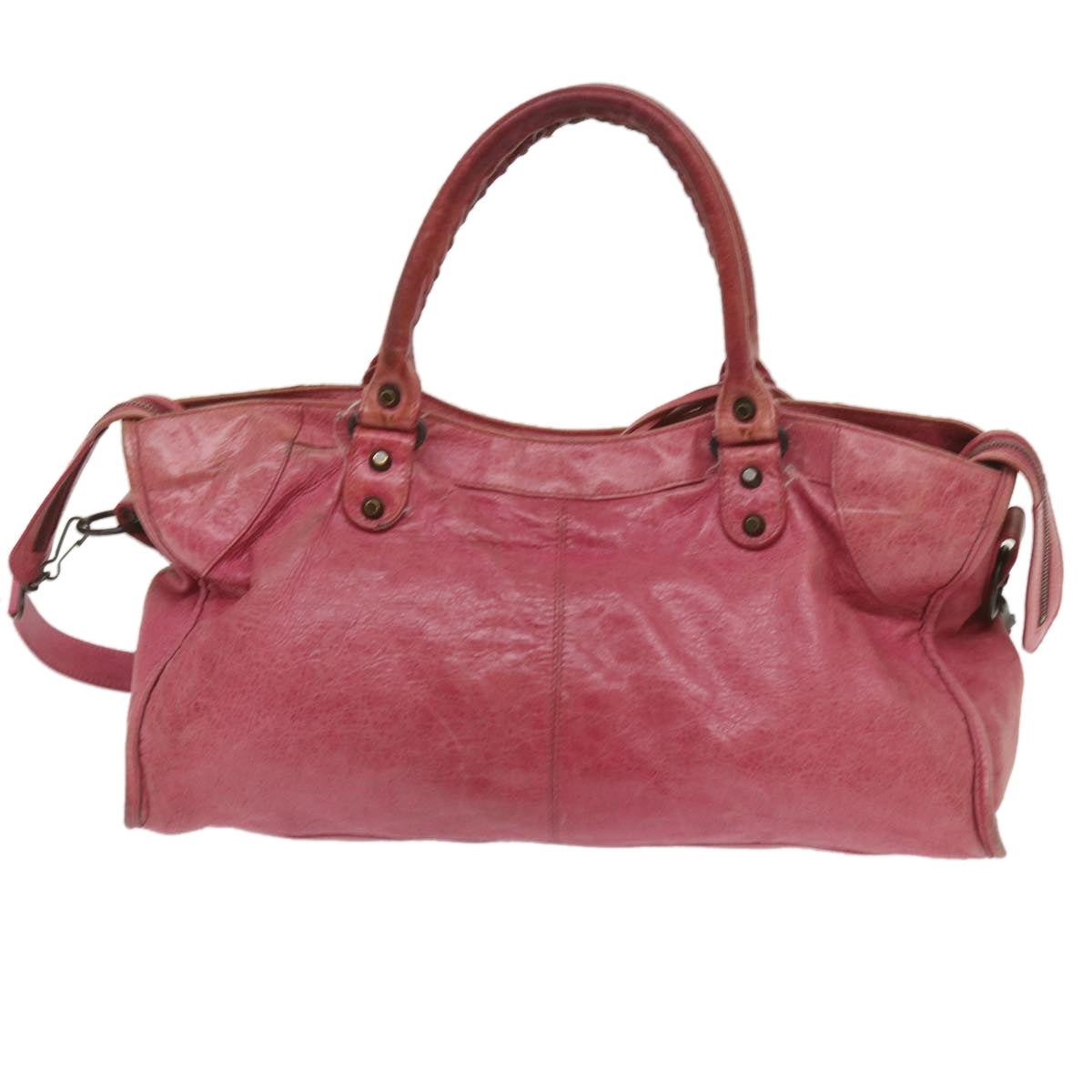 BALENCIAGA The Part Time Hand Bag Leather 2way Pink 168028 Auth 65949 - 0