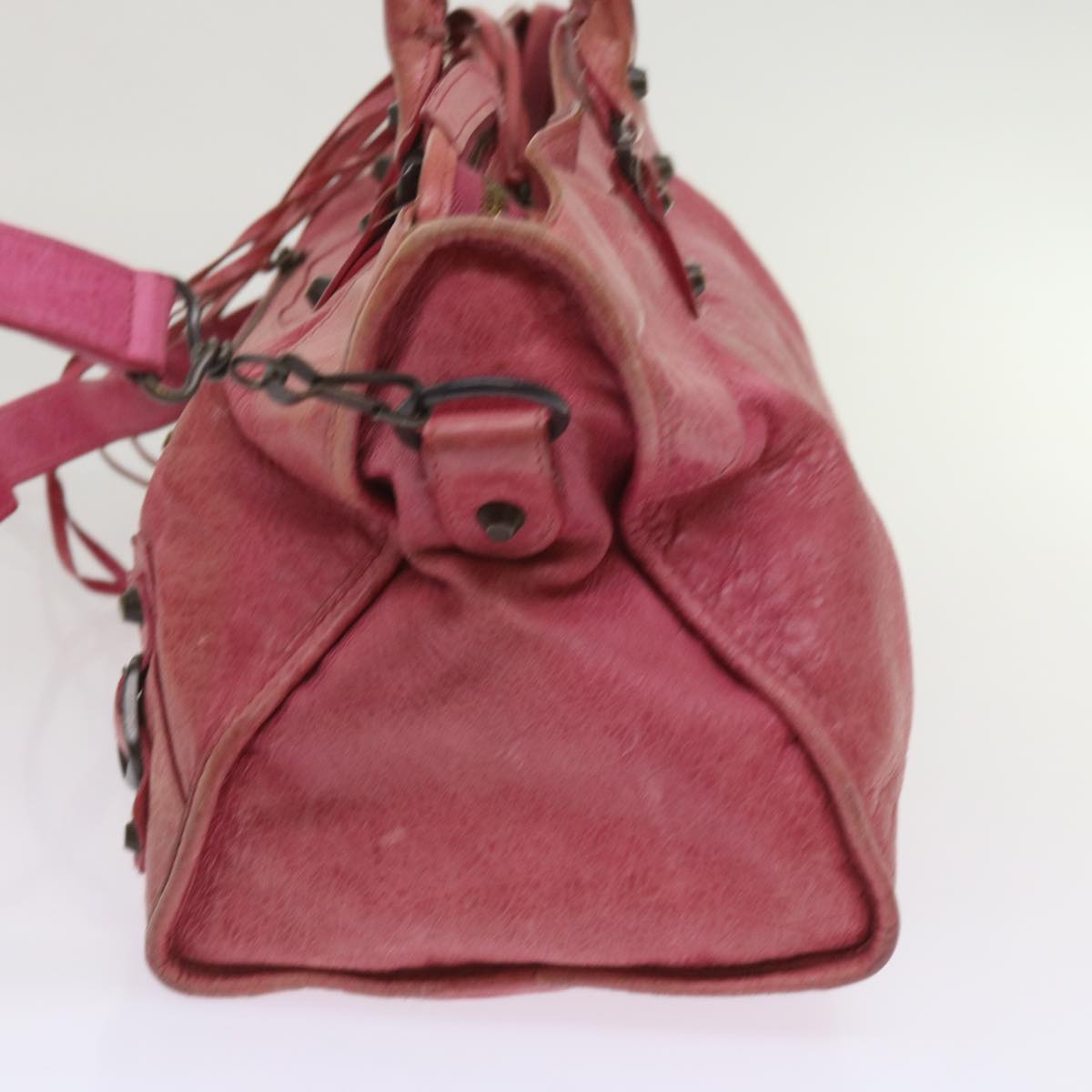 BALENCIAGA The Part Time Hand Bag Leather 2way Pink 168028 Auth 65949