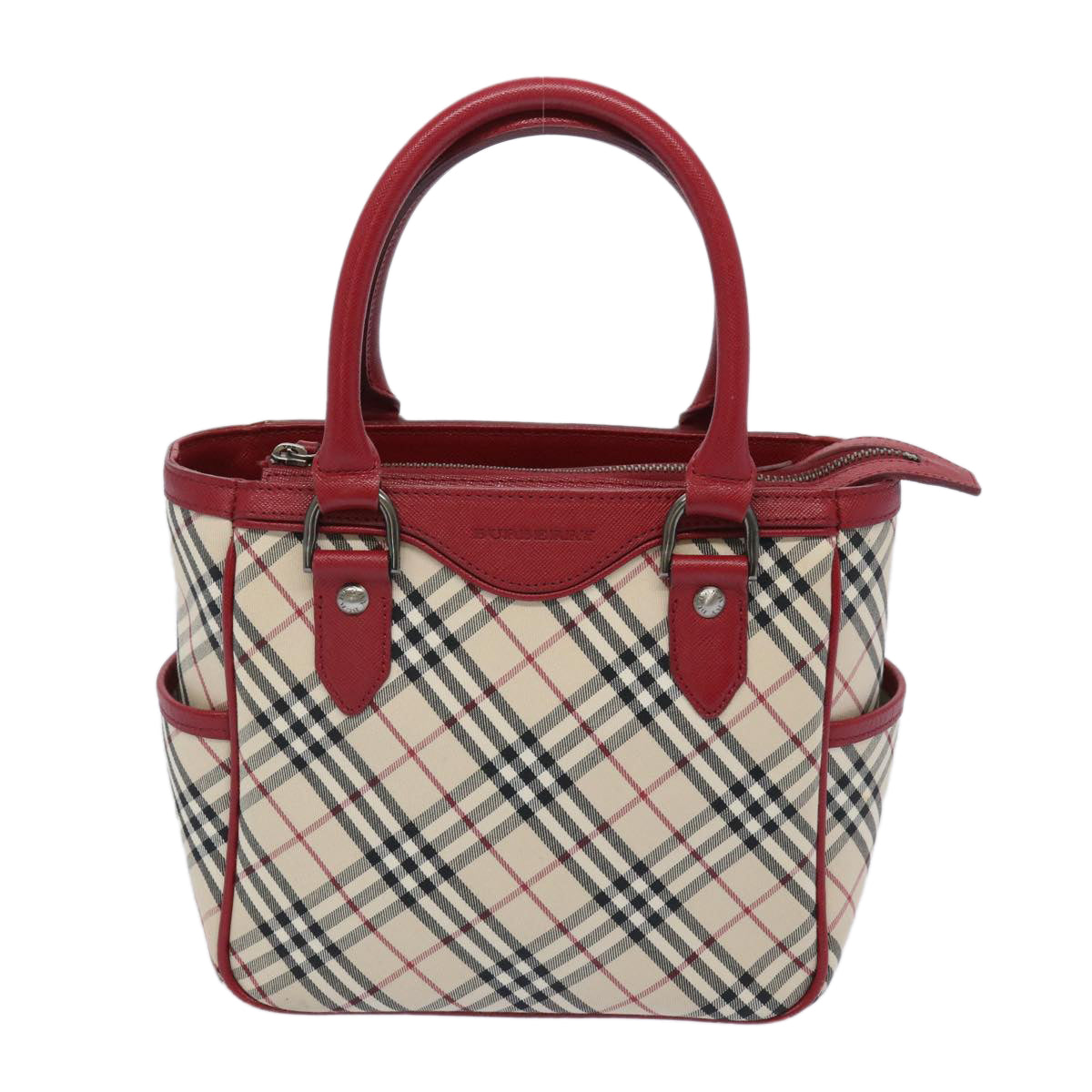 BURBERRY Nova Check Hand Bag Beige Red Auth 65960 - 0