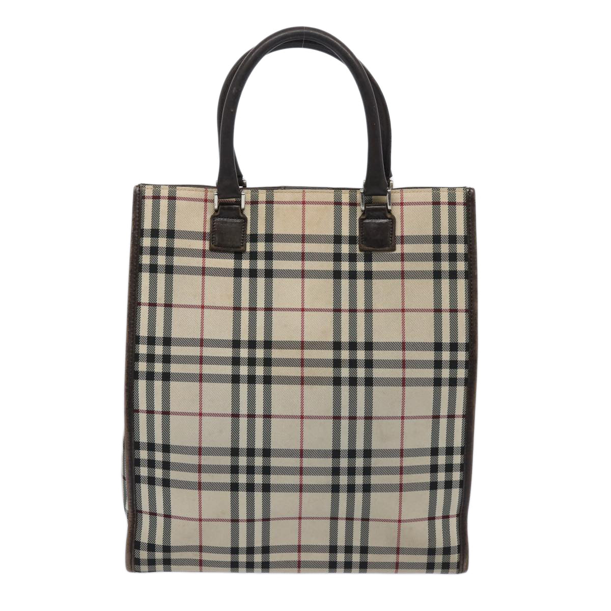 BURBERRY Nova Check Hand Bag Canvas Beige Auth 65962 - 0