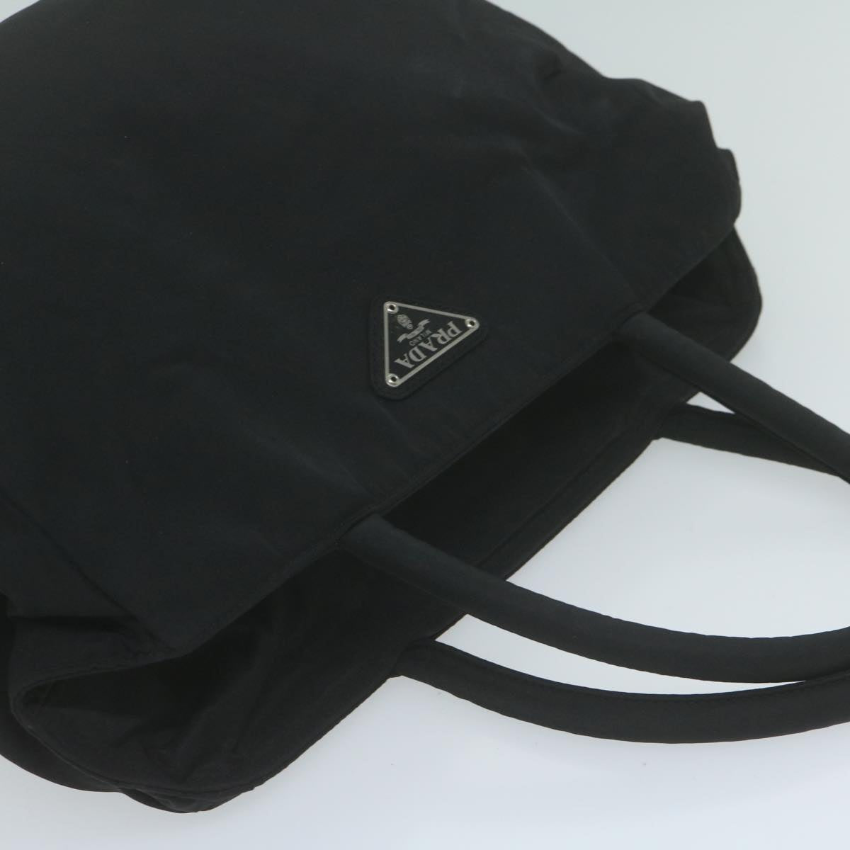 PRADA Hand Bag Nylon Black Auth 65982