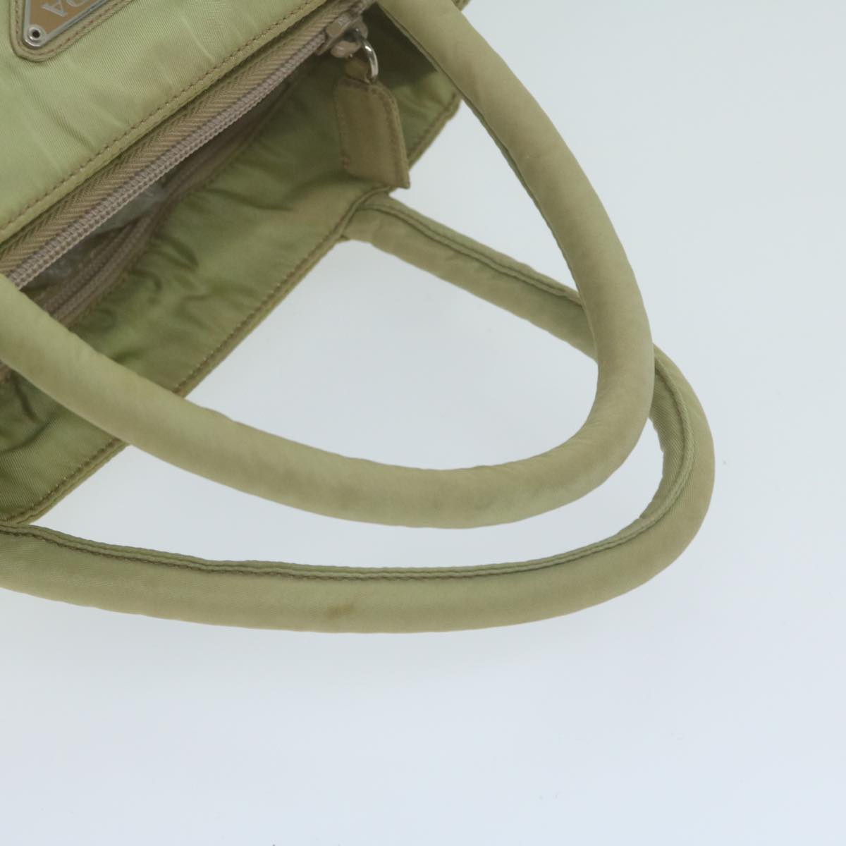 PRADA Hand Bag Nylon Khaki Auth 65996