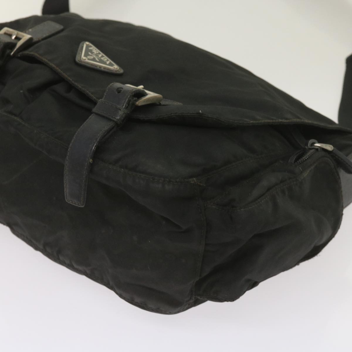 PRADA Shoulder Bag Nylon Black Auth 66000