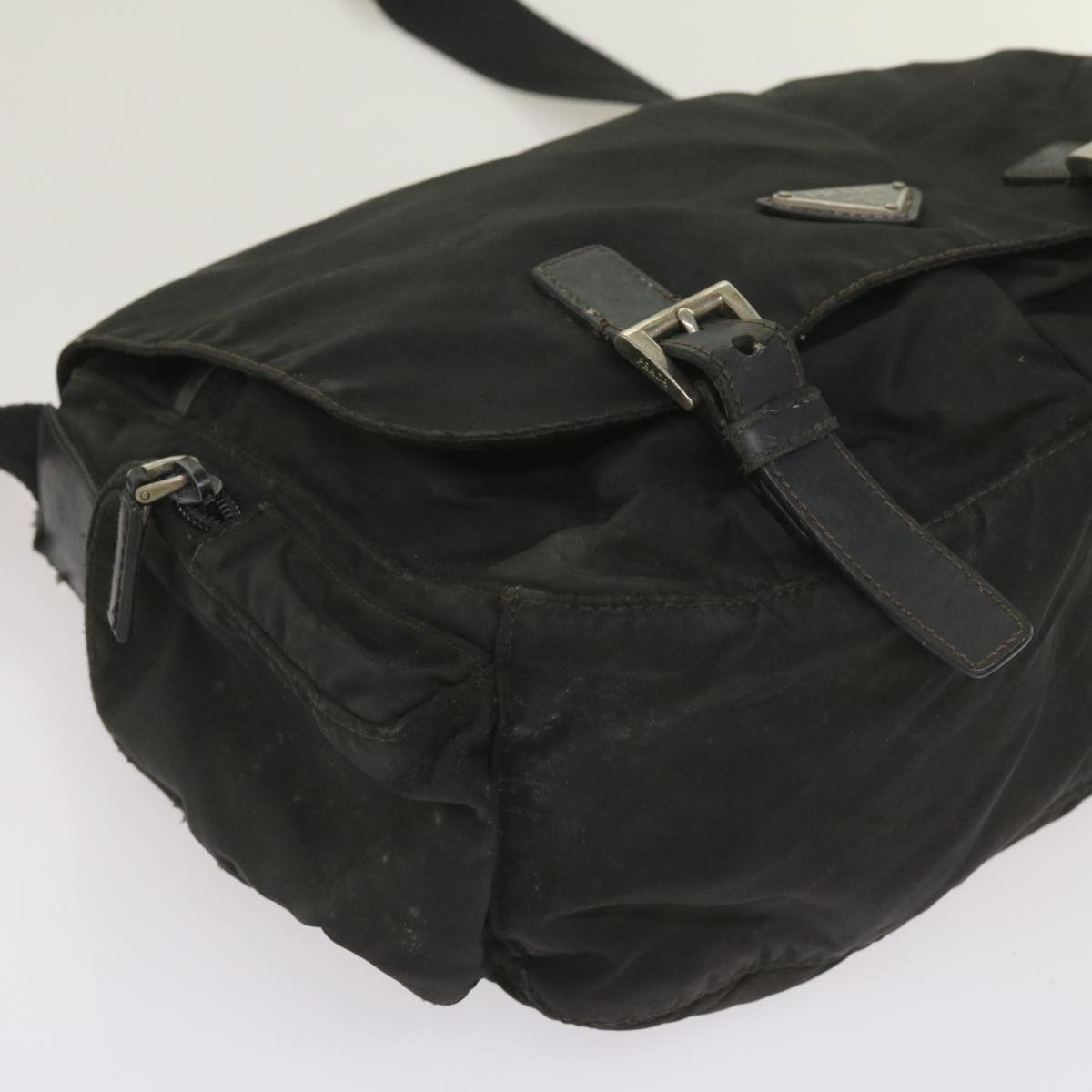 PRADA Shoulder Bag Nylon Black Auth 66000