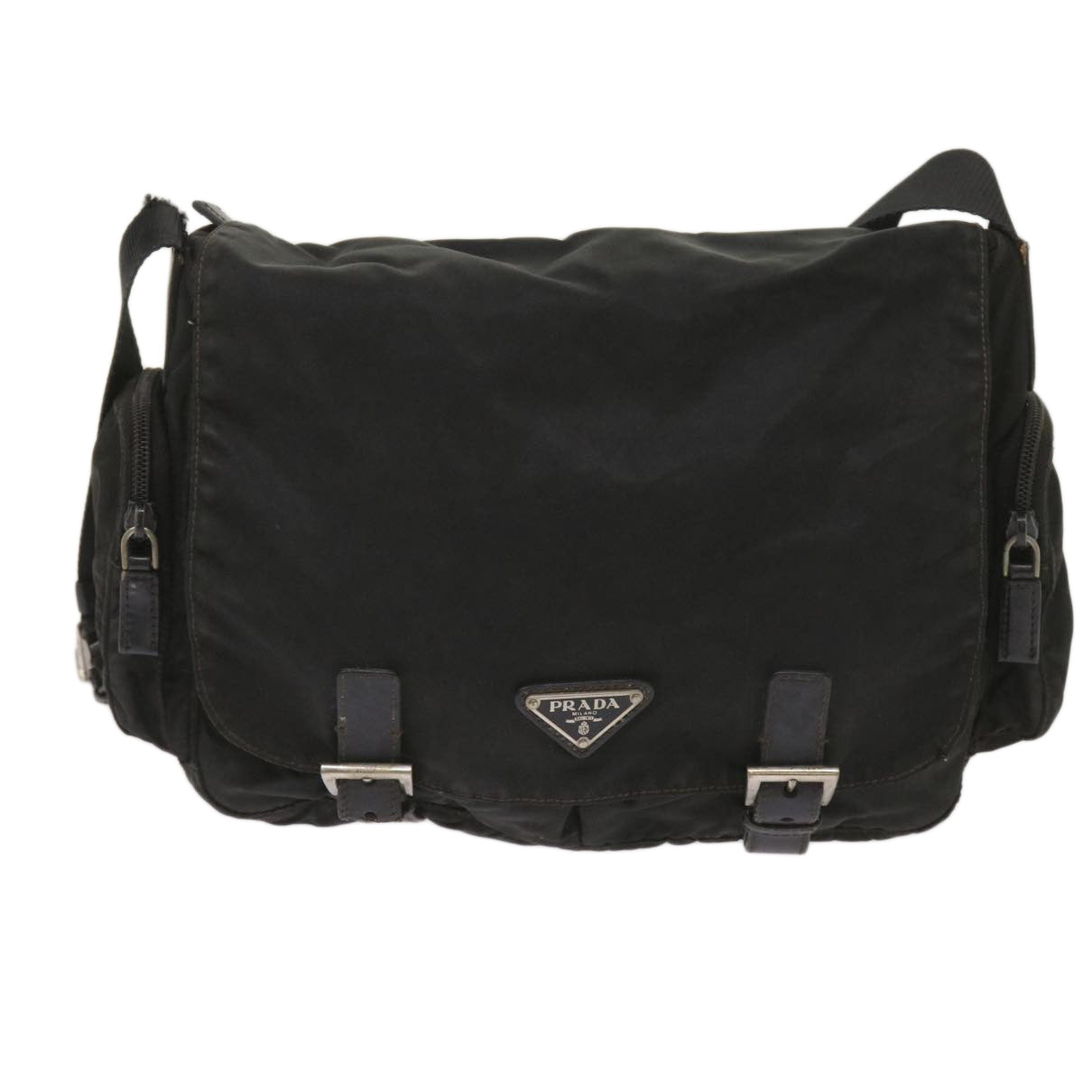 PRADA Shoulder Bag Nylon Black Auth 66000