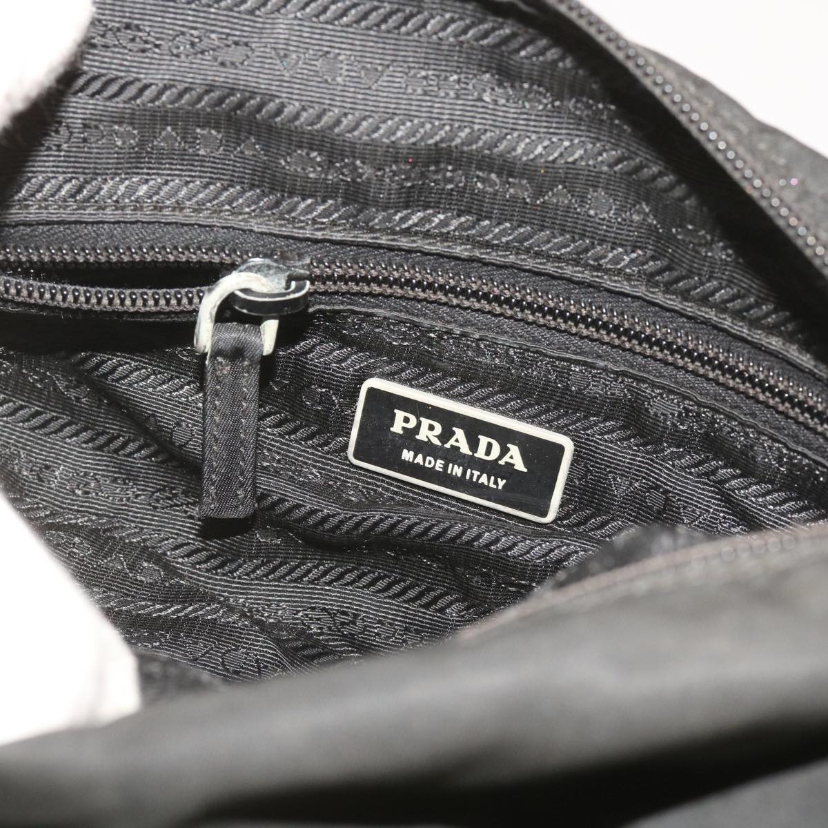 PRADA Shoulder Bag Nylon Black Auth 66000