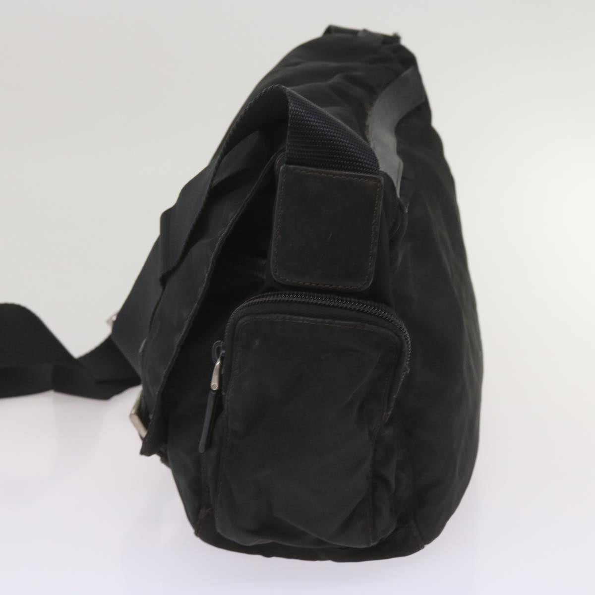 PRADA Shoulder Bag Nylon Black Auth 66000