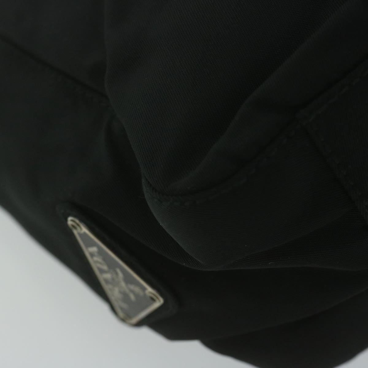 PRADA Hand Bag Nylon Black Auth 66002