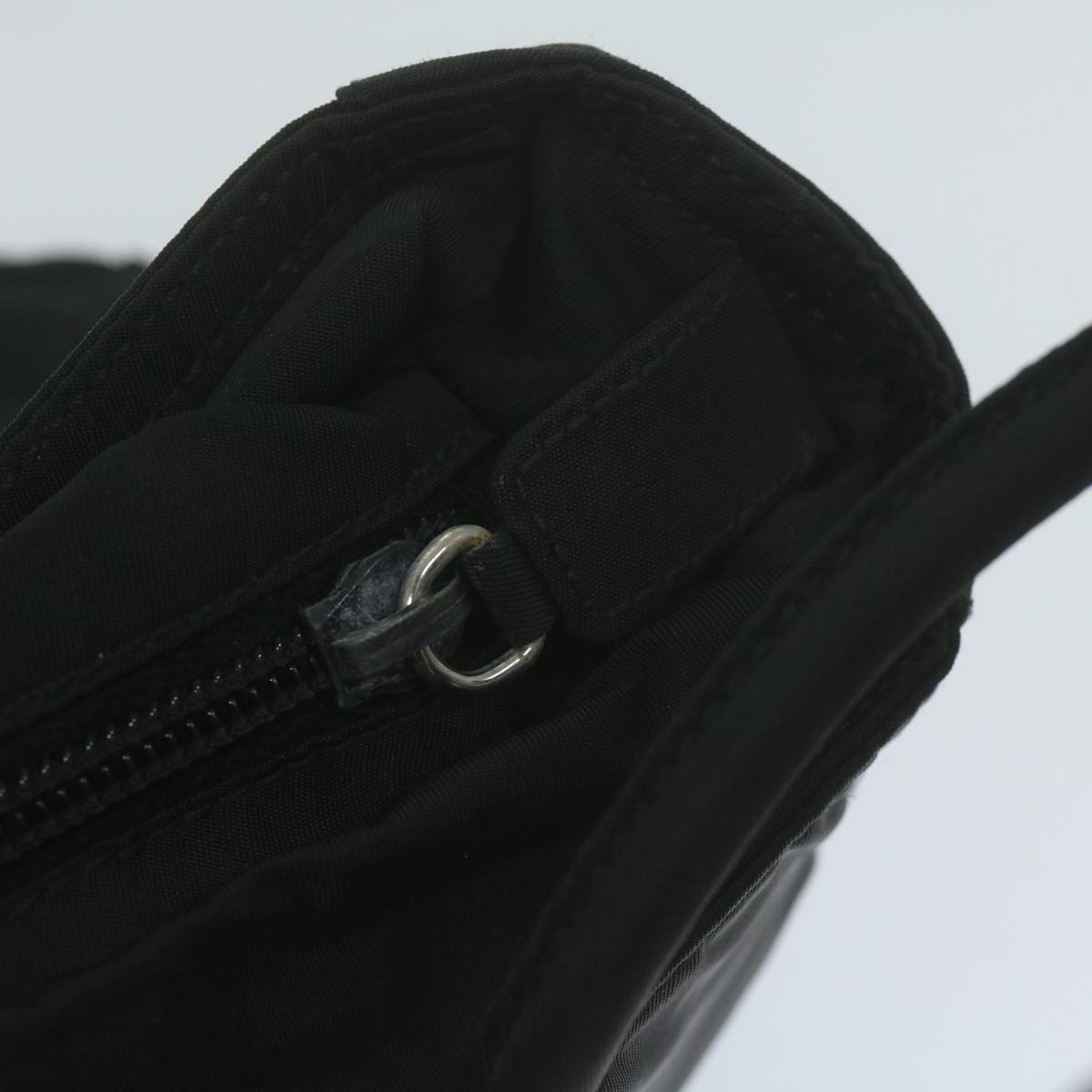 PRADA Hand Bag Nylon Black Auth 66002