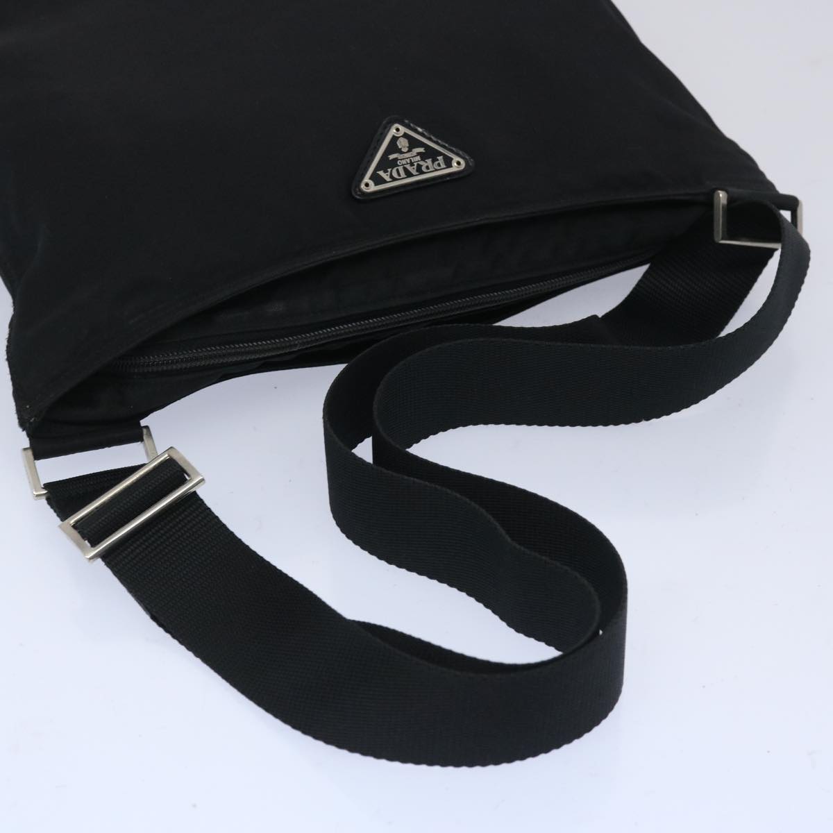 PRADA Shoulder Bag Nylon Black Auth 66003