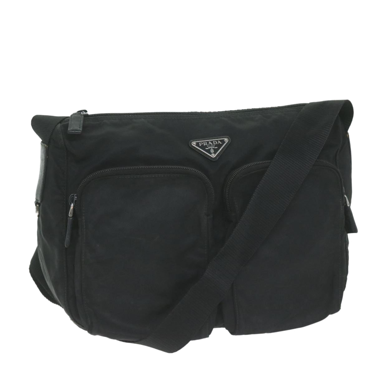 PRADA Shoulder Bag Nylon Black Auth 66006