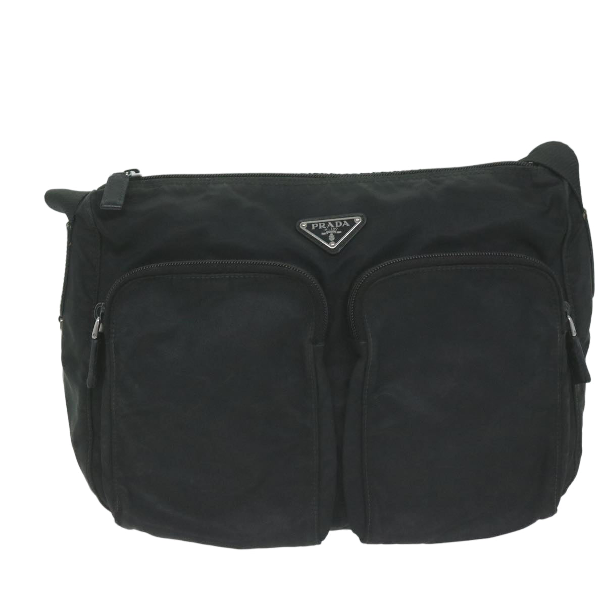 PRADA Shoulder Bag Nylon Black Auth 66006