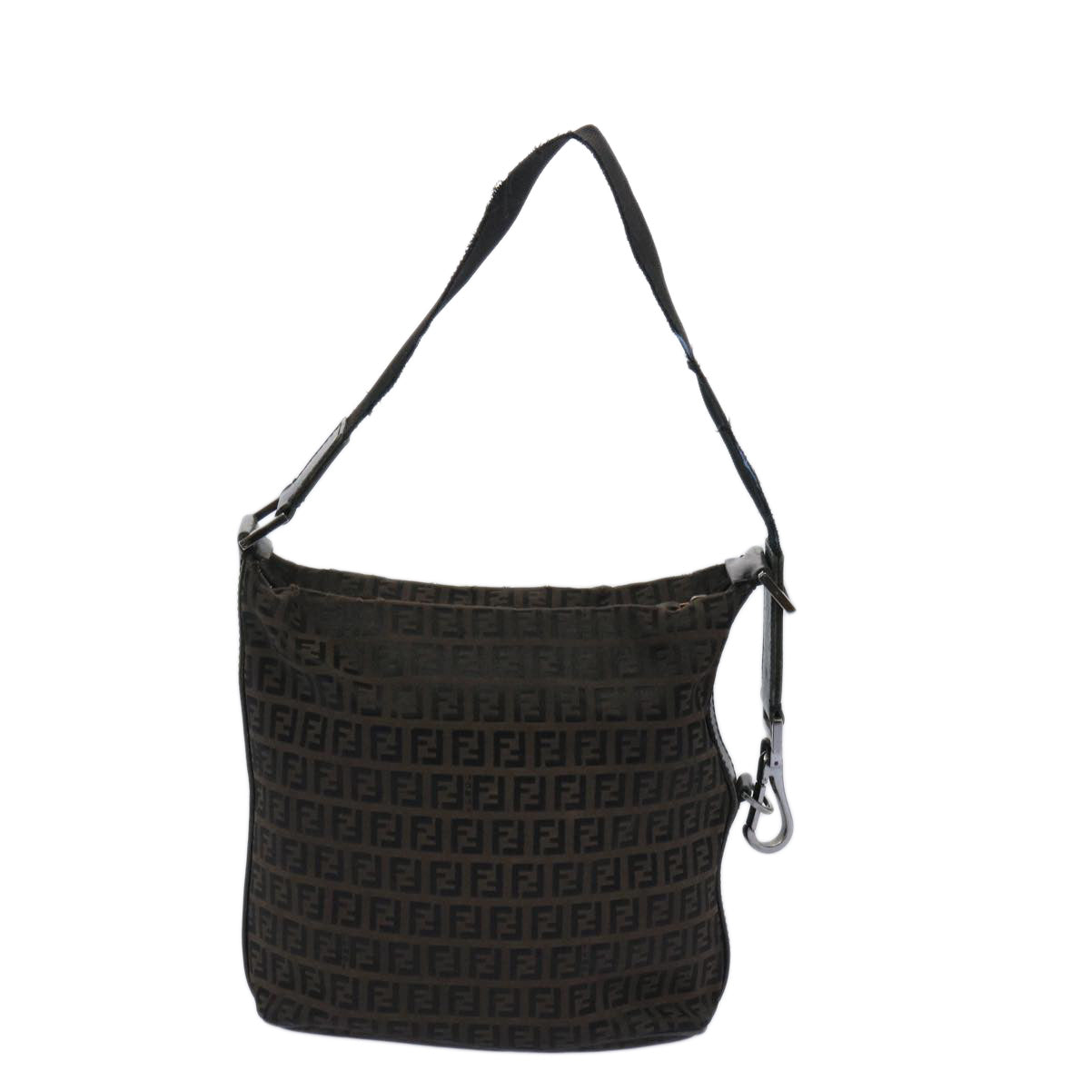 FENDI Zucchino Canvas Shoulder Bag Brown Auth 66016 - 0