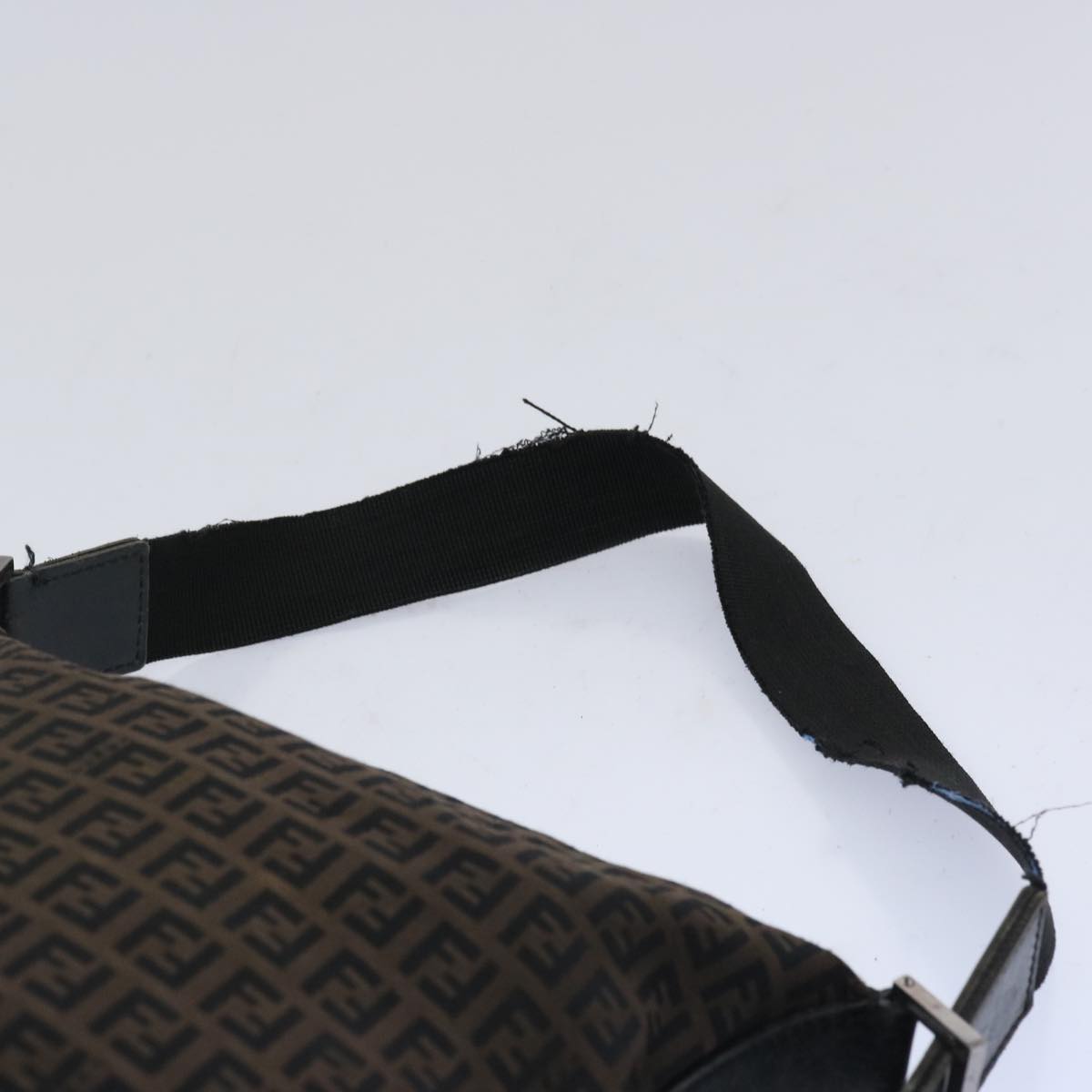 FENDI Zucchino Canvas Shoulder Bag Brown Auth 66016