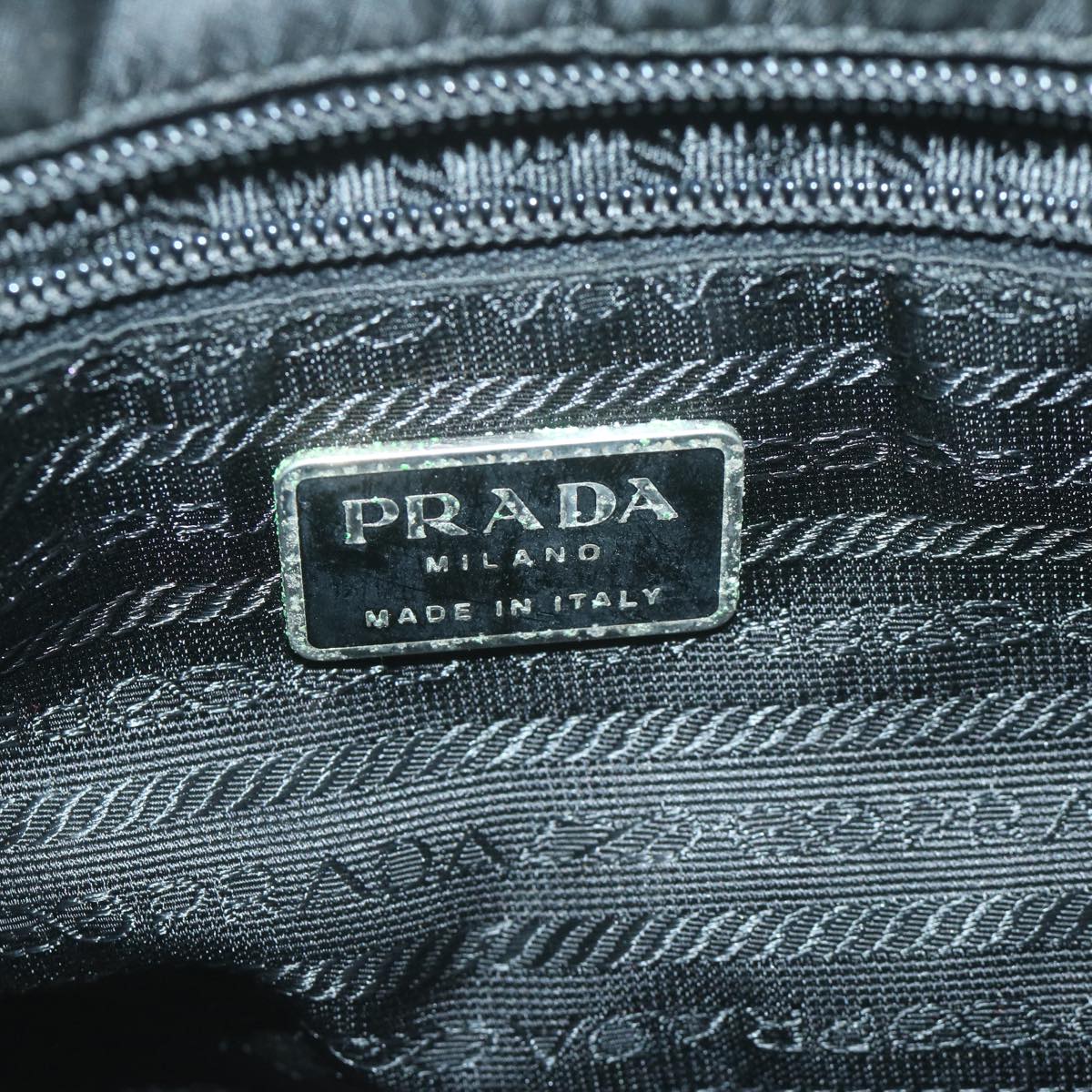 PRADA Hand Bag Nylon Black Auth 66022