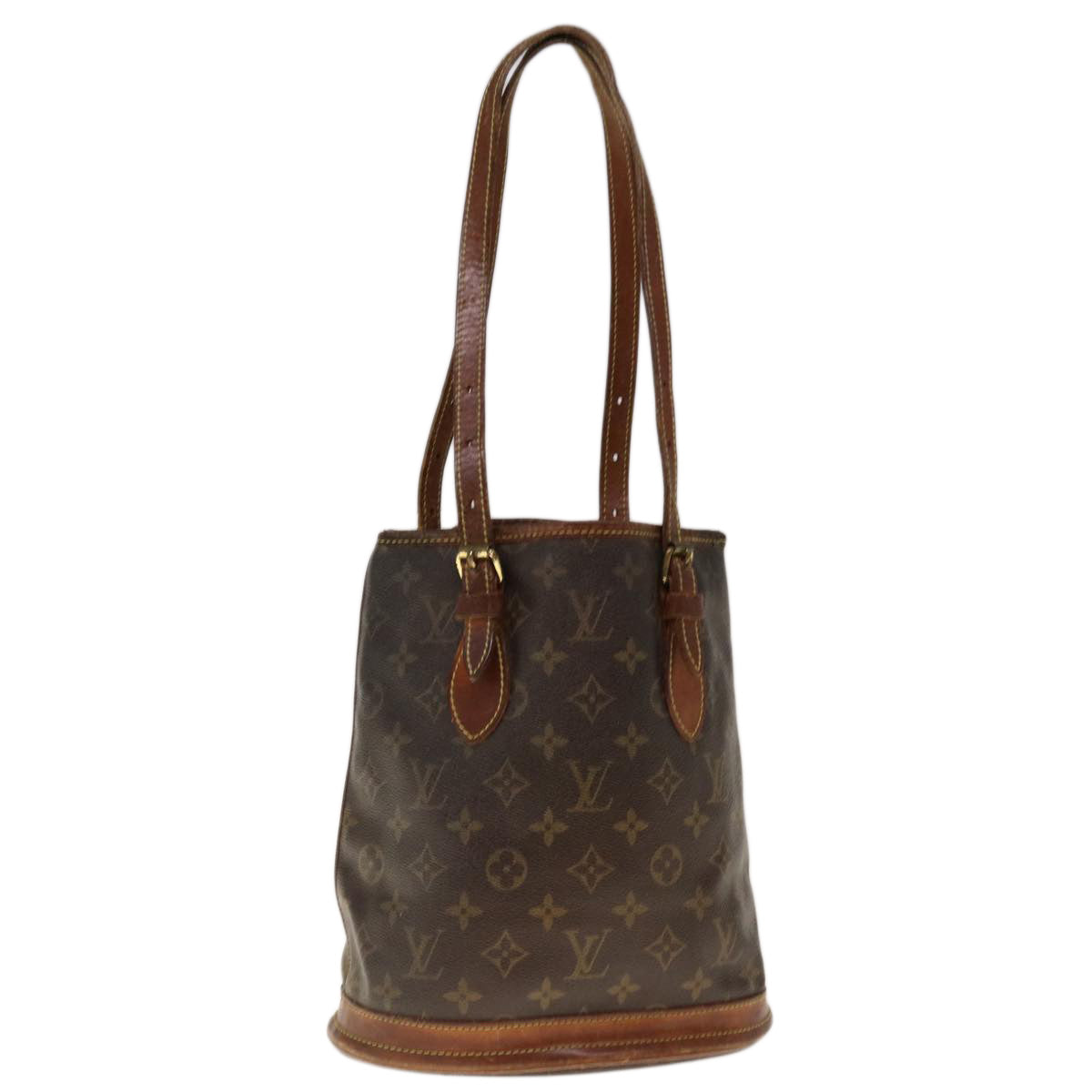 LOUIS VUITTON Monogram Bucket PM Shoulder Bag M42238 LV Auth 66027