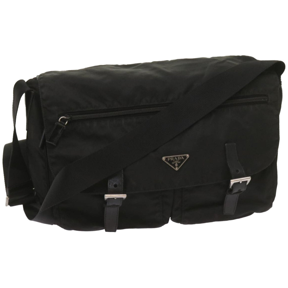 PRADA Shoulder Bag Nylon Black Auth 66034