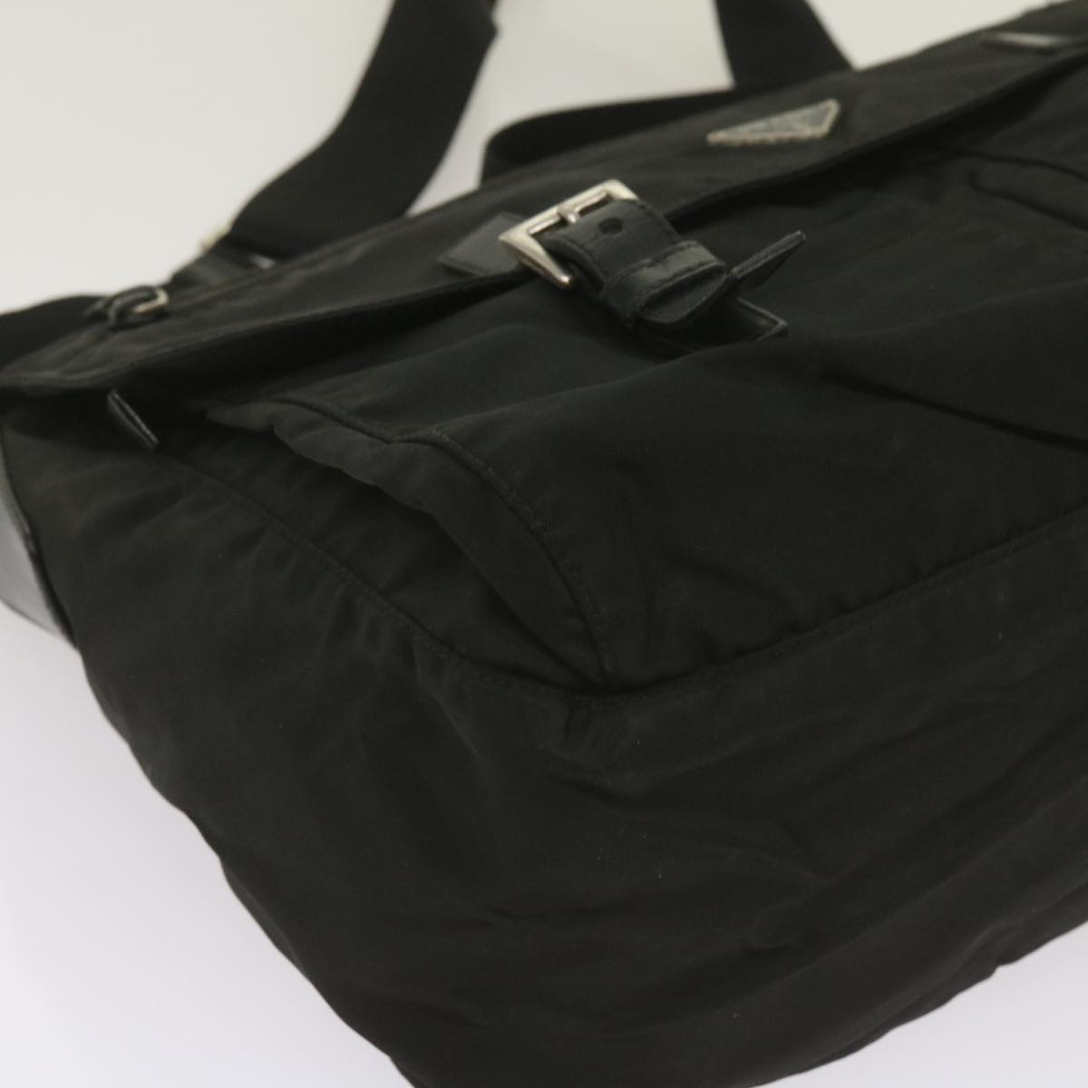 PRADA Shoulder Bag Nylon Black Auth 66034