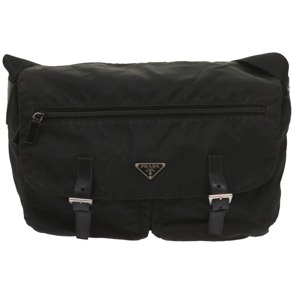 PRADA Shoulder Bag Nylon Black Auth 66034