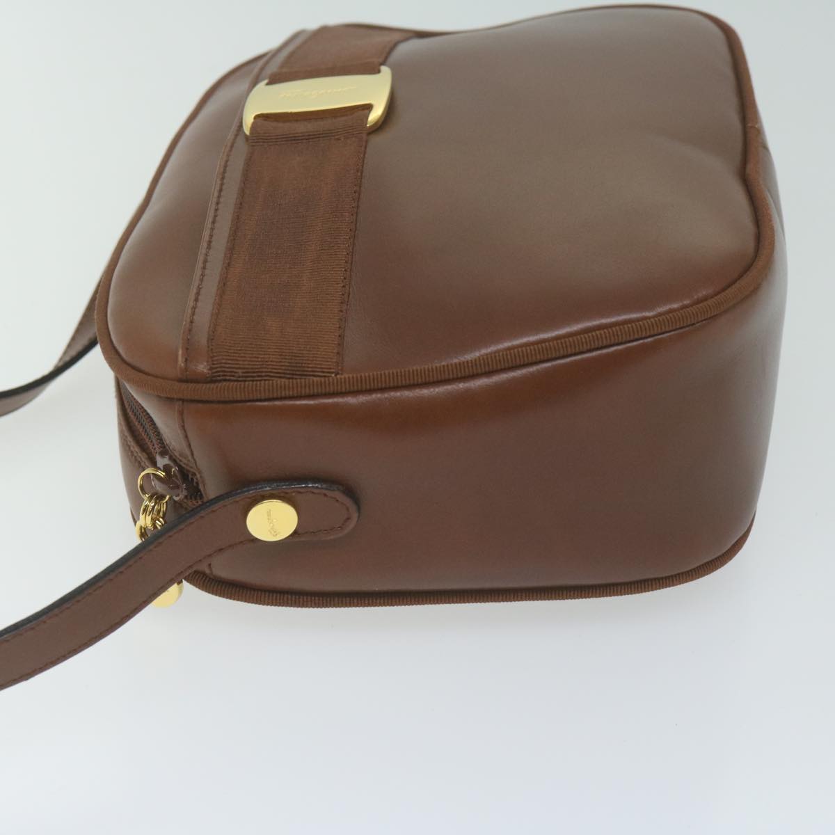 Salvatore Ferragamo Shoulder Bag Leather Brown Auth 66051