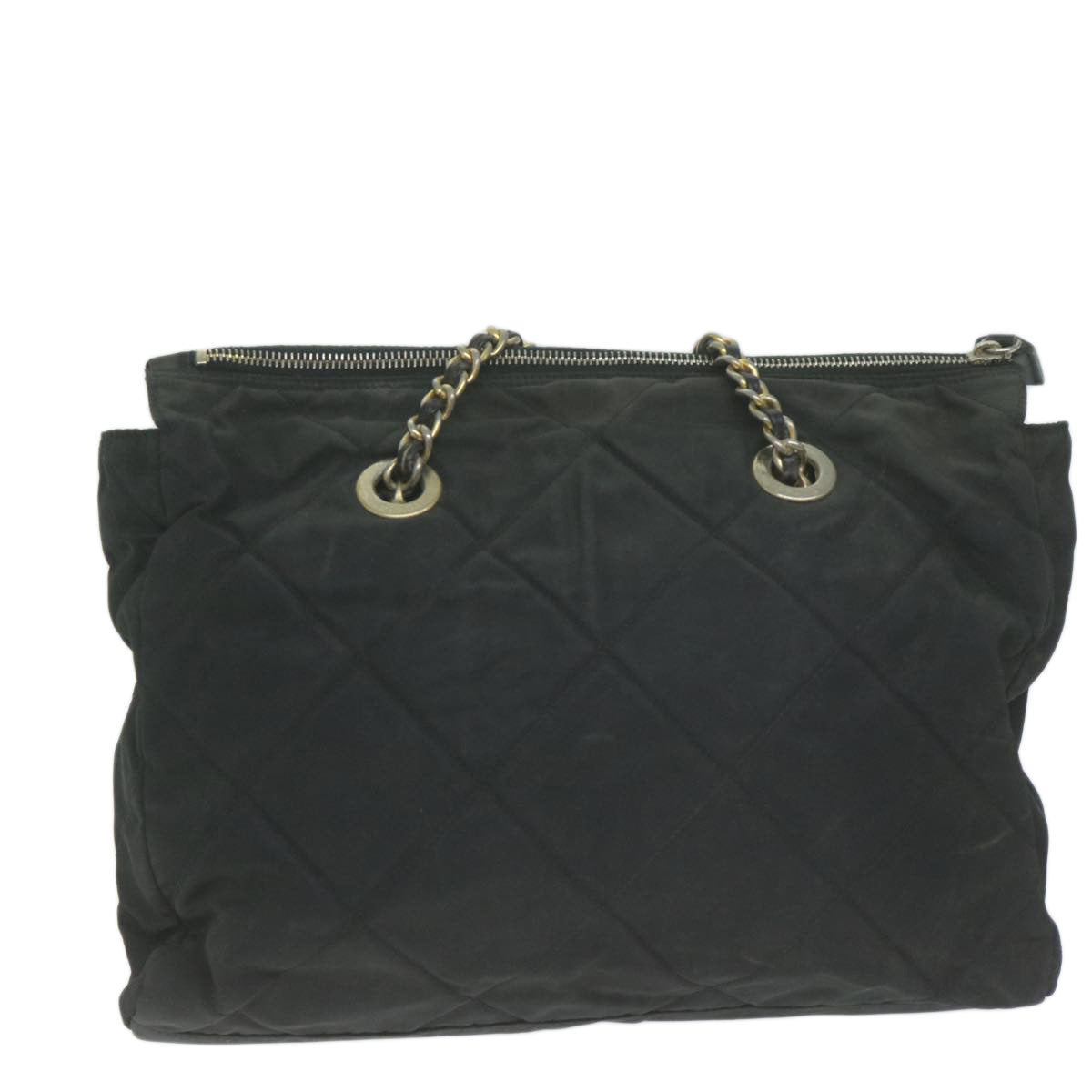 PRADA Quilted Chain Shoulder Bag Nylon Black Auth 66057 - 0