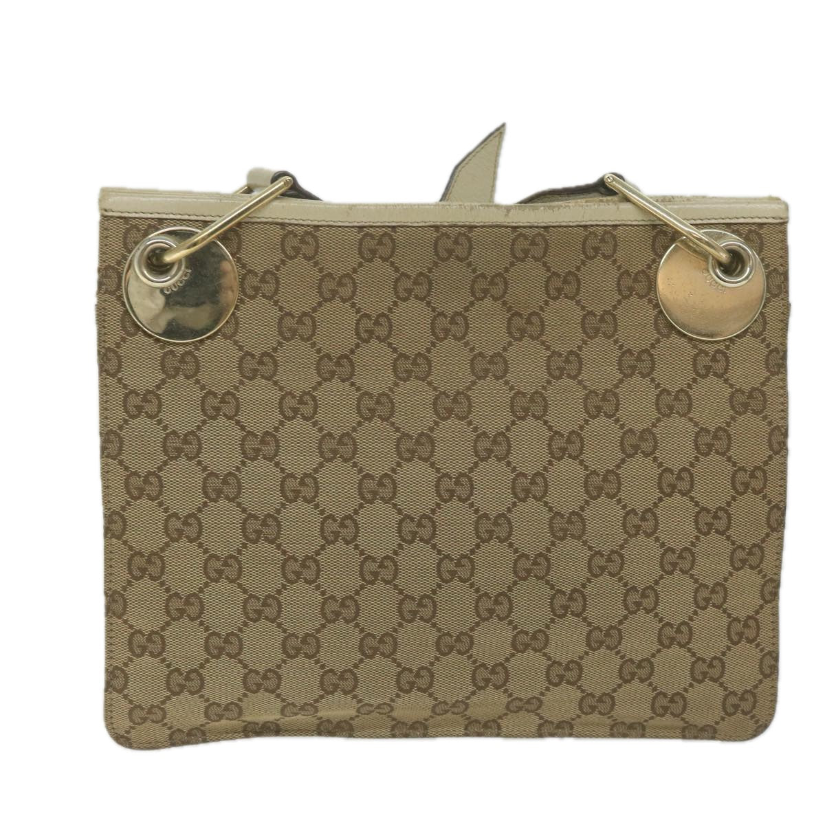 GUCCI GG Canvas Shoulder Bag Beige 120841 Auth 66059 - 0