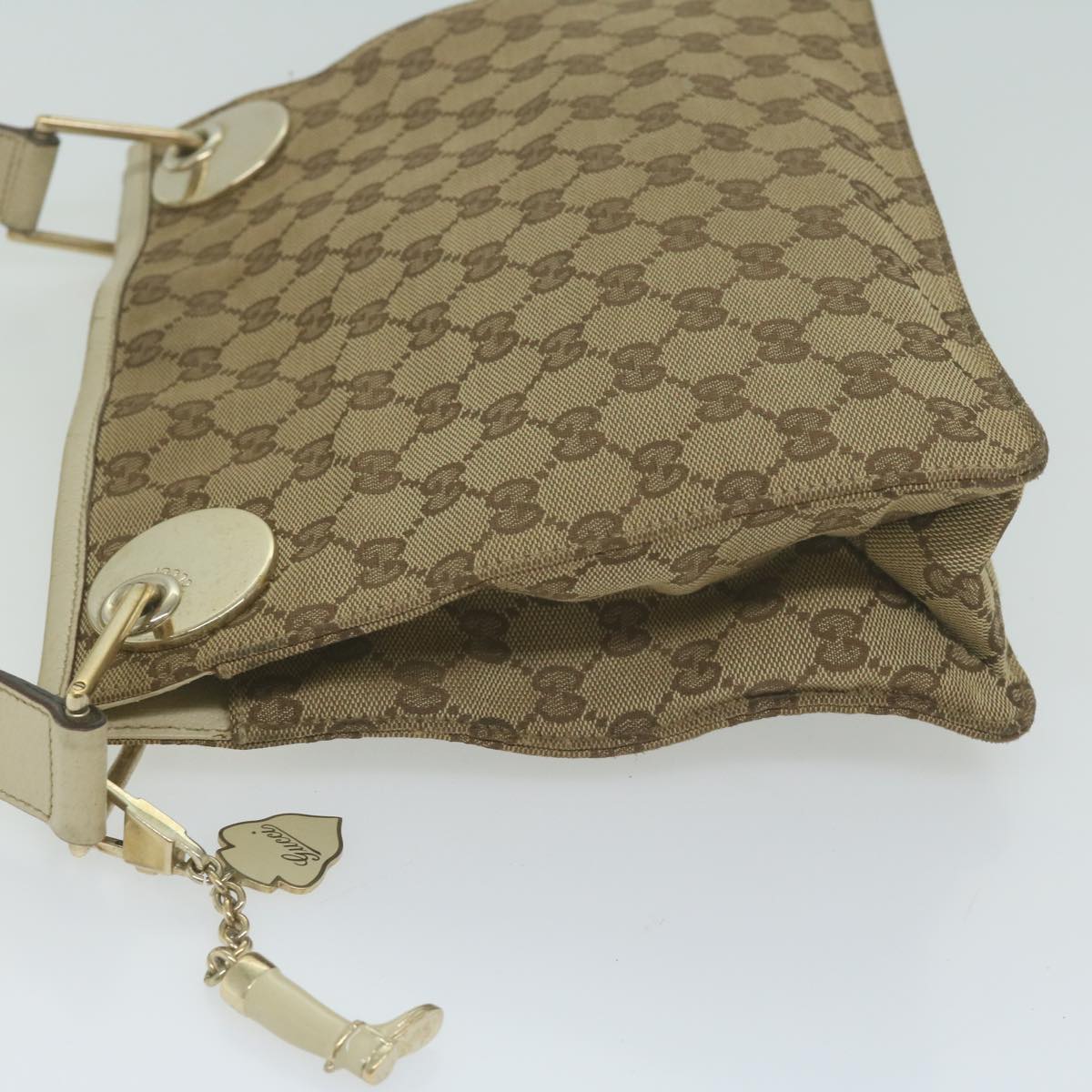 GUCCI GG Canvas Shoulder Bag Beige 120841 Auth 66059