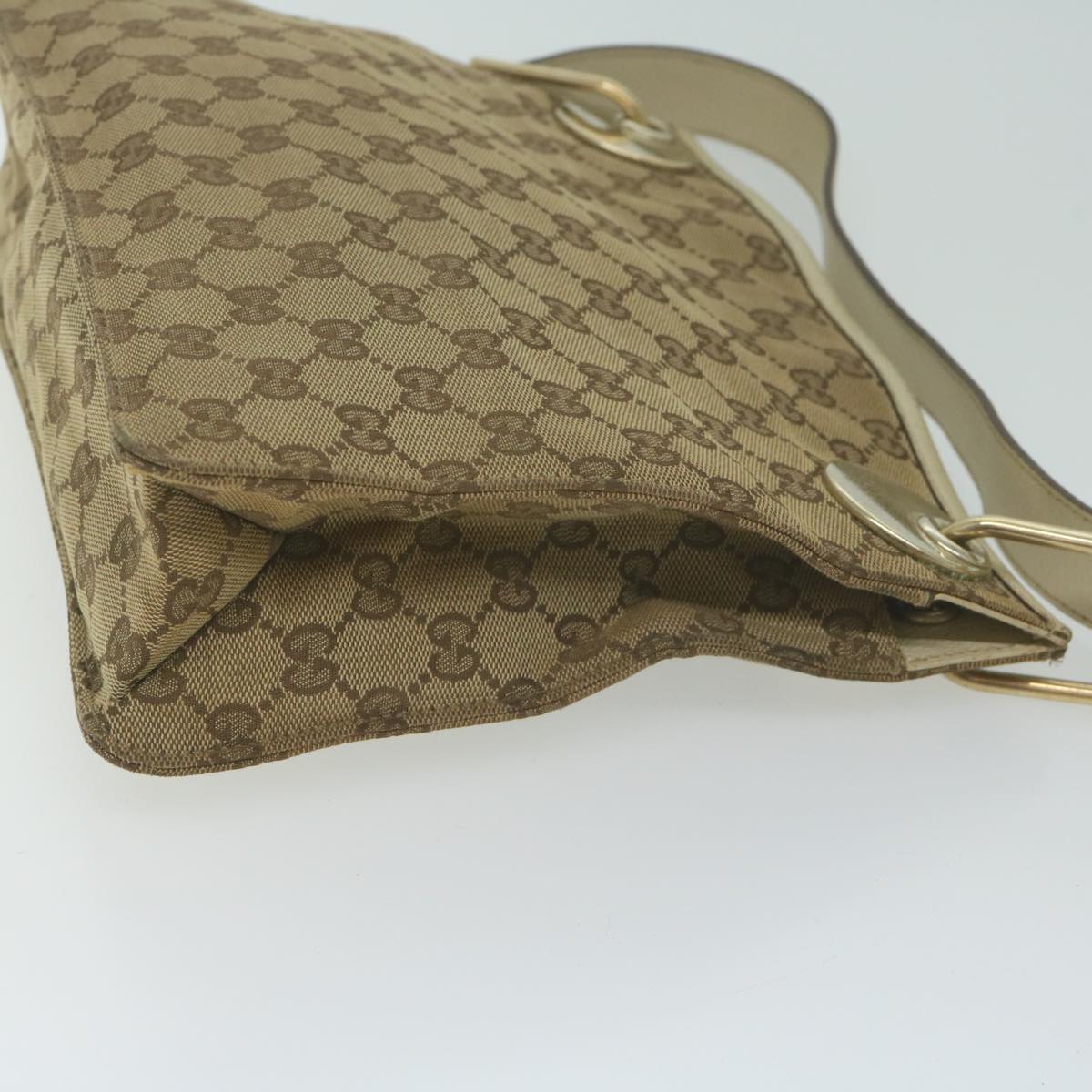 GUCCI GG Canvas Shoulder Bag Beige 120841 Auth 66059