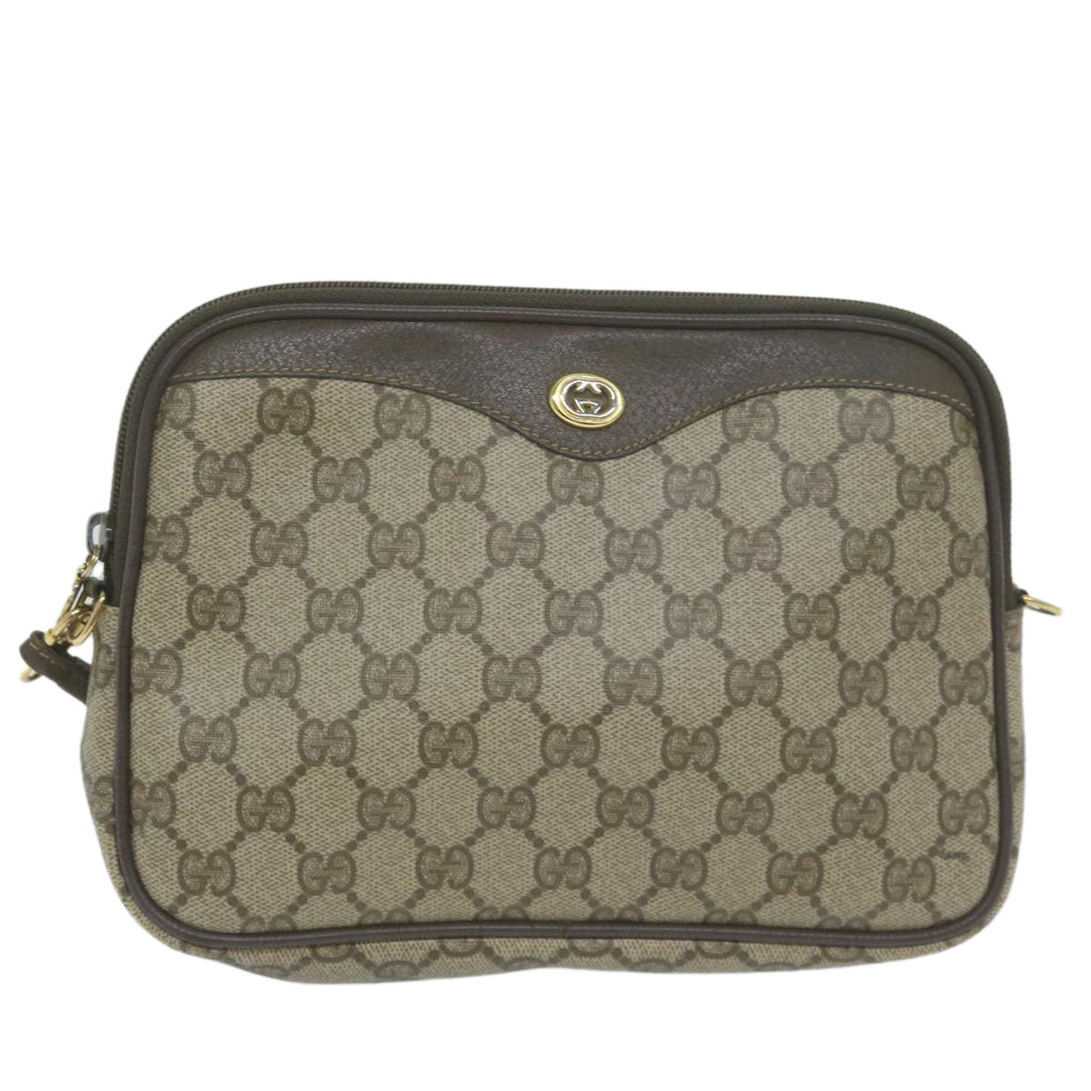 GUCCI GG Supreme Shoulder Bag PVC Beige 97 02 068 Auth 66060