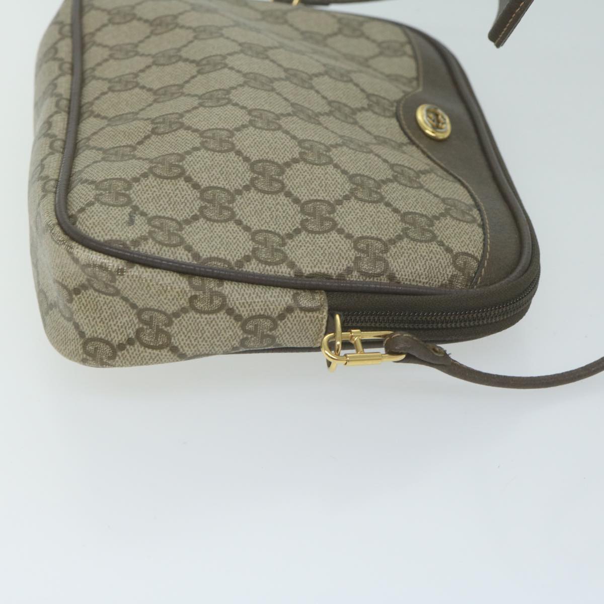 GUCCI GG Supreme Shoulder Bag PVC Beige 97 02 068 Auth 66060