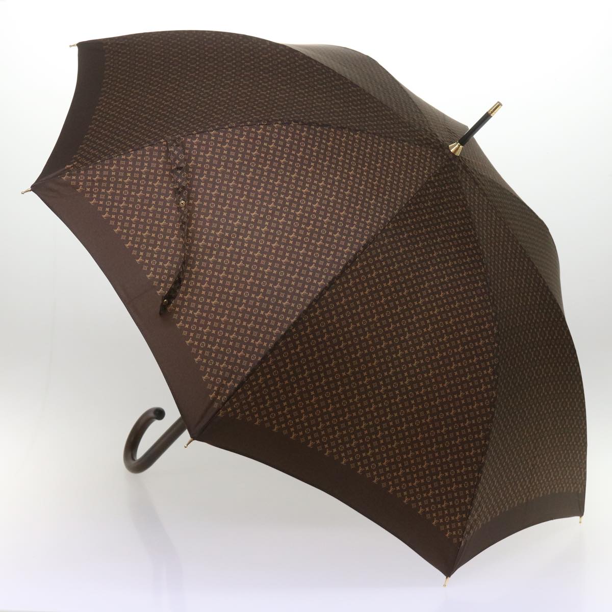 LOUIS VUITTON Monogram Umbrella Polyester Brown LV Auth 66083 - 0