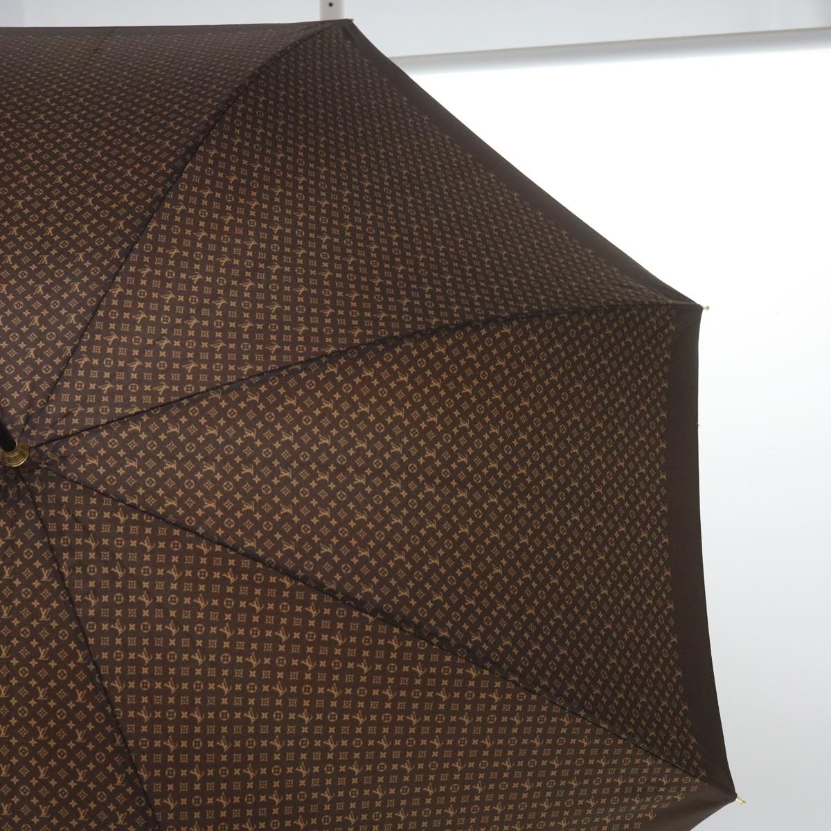 LOUIS VUITTON Monogram Umbrella Polyester Brown LV Auth 66083