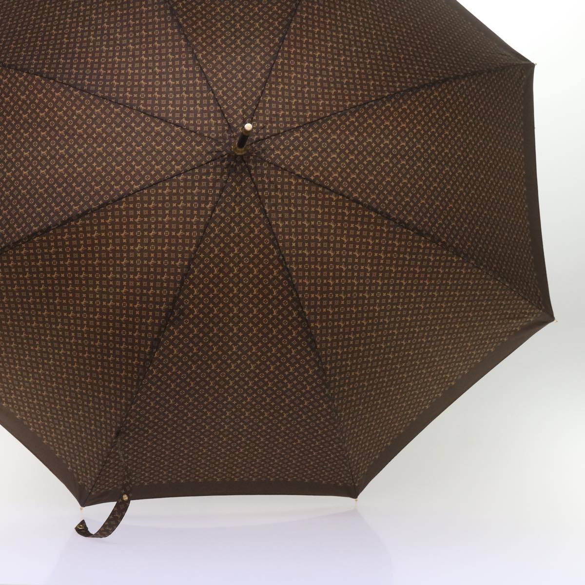 LOUIS VUITTON Monogram Umbrella Polyester Brown LV Auth 66083