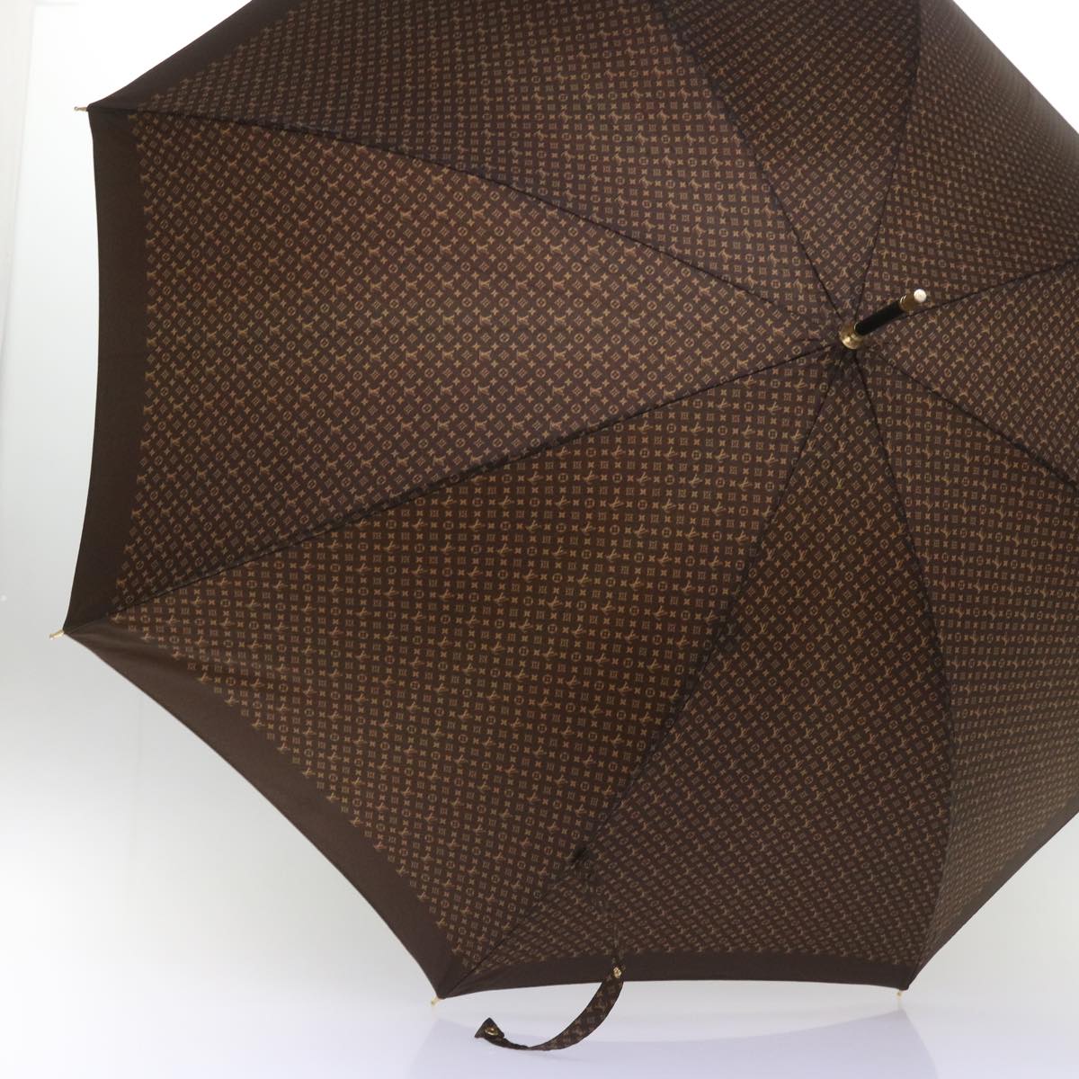 LOUIS VUITTON Monogram Umbrella Polyester Brown LV Auth 66083