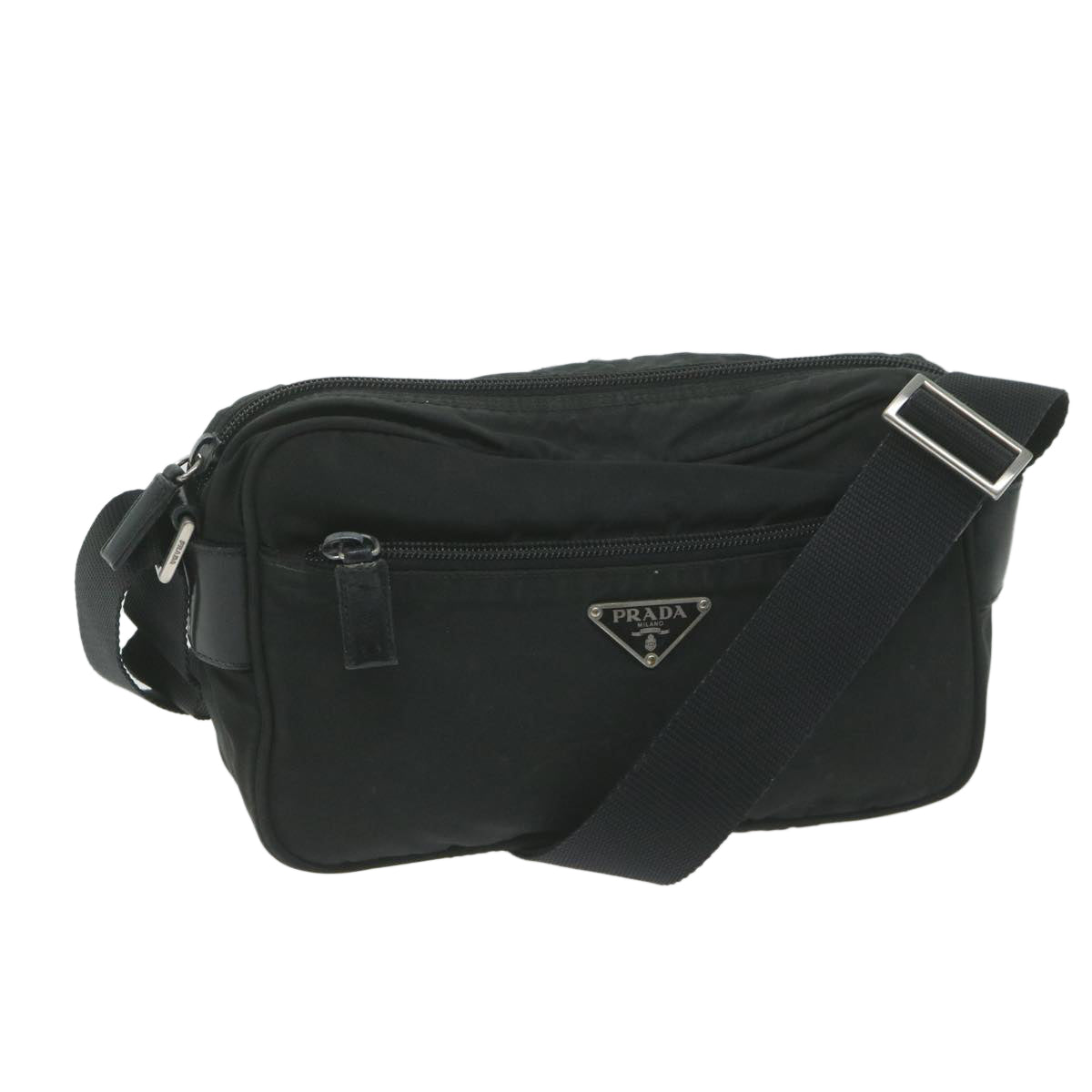 PRADA Shoulder Bag Nylon Black Auth 66085