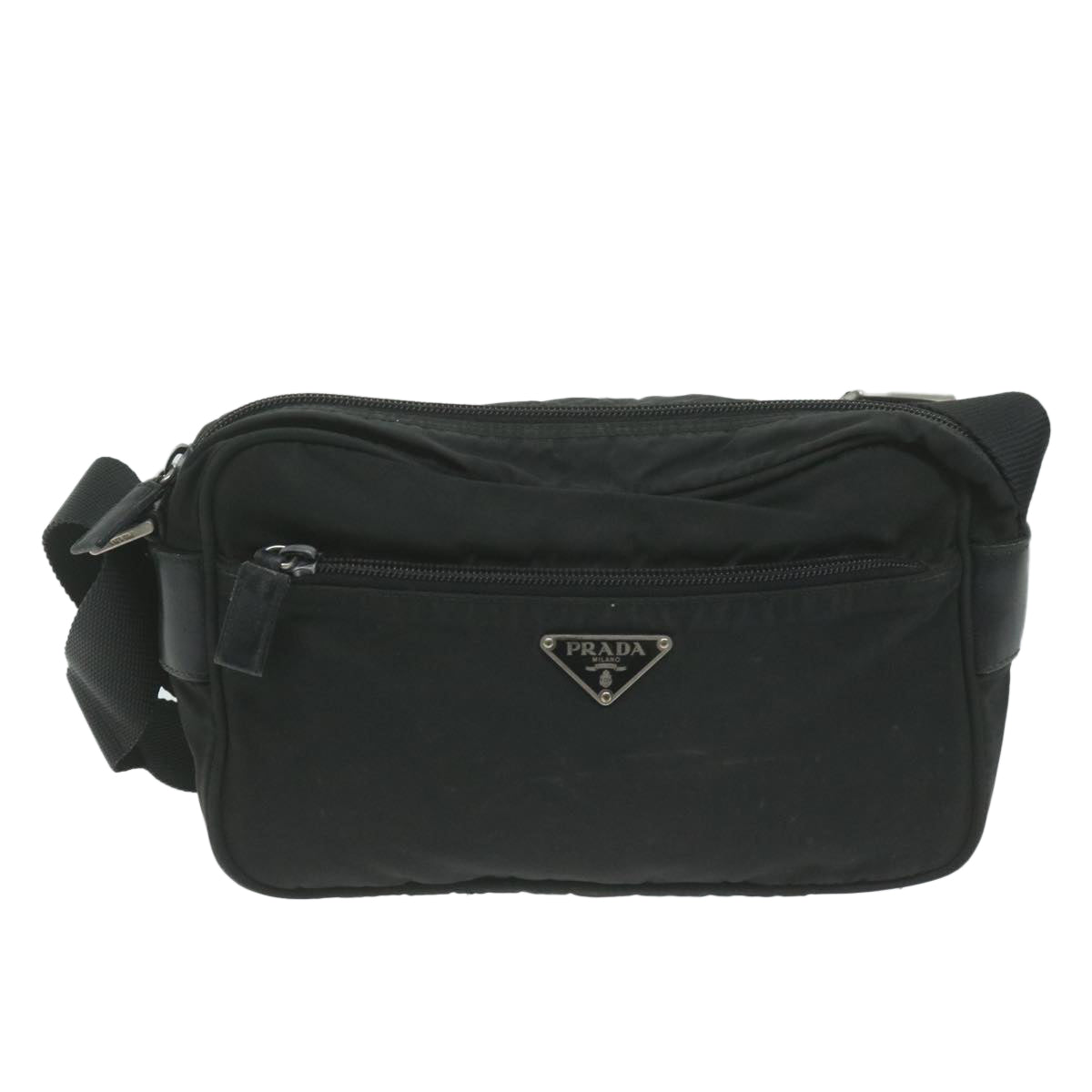 PRADA Shoulder Bag Nylon Black Auth 66085