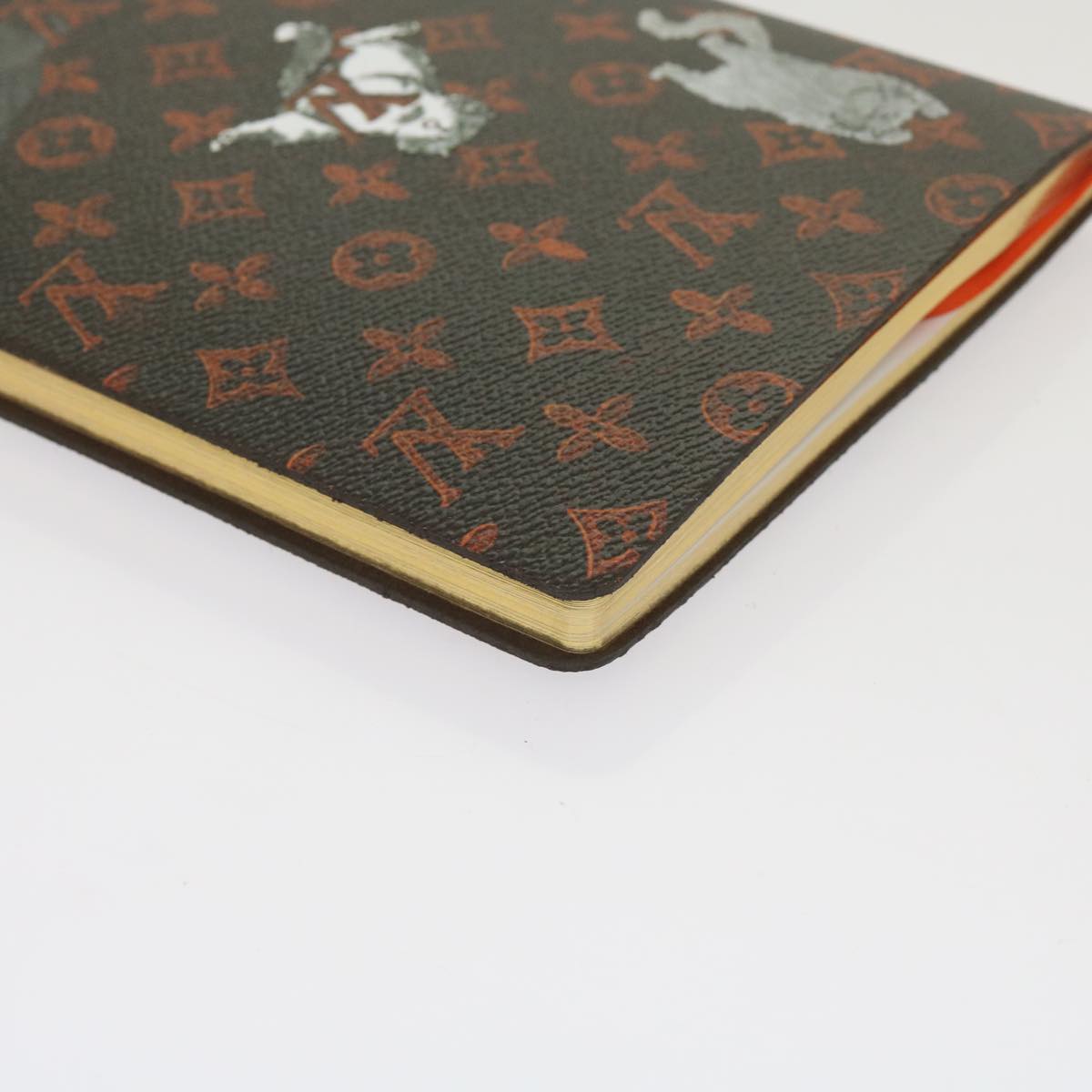 LOUIS VUITTON Catgram Cayenne Clemence Note Cover Orange GI0358 LV Auth 66095A