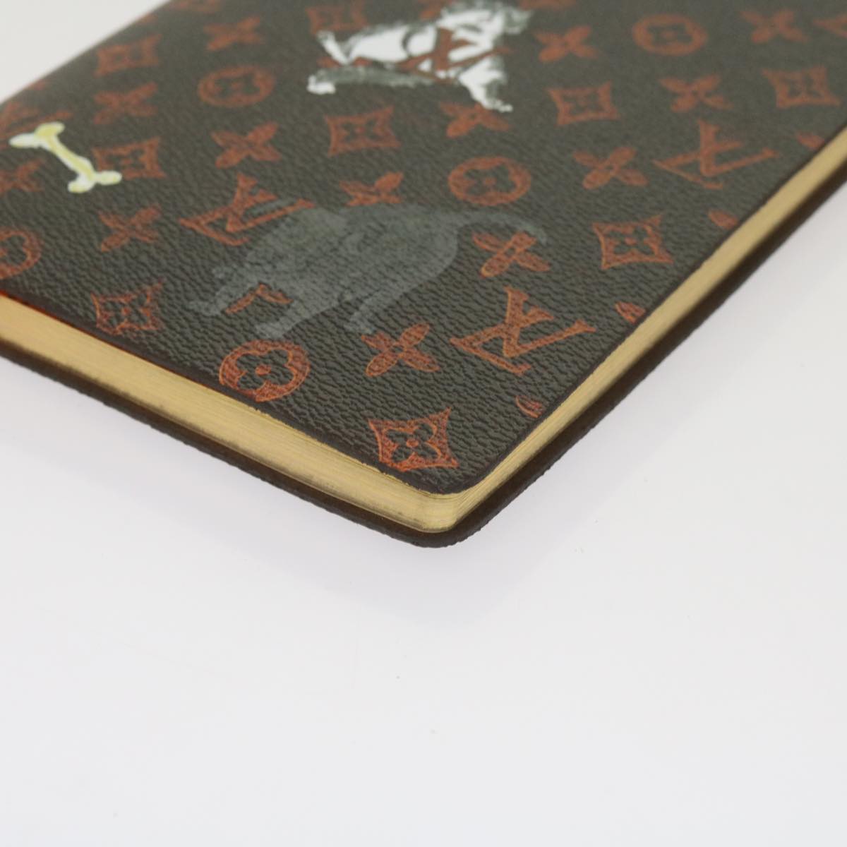 LOUIS VUITTON Catgram Cayenne Clemence Note Cover Orange GI0358 LV Auth 66095A